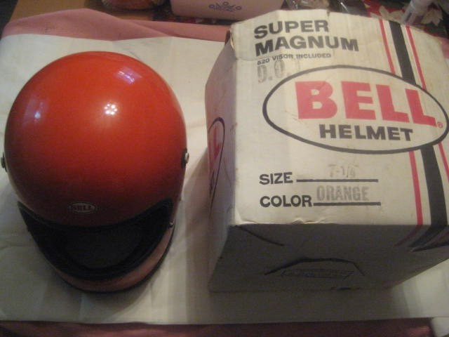 Vintage Bell Super Magnum Helmet 1970 Original Box Paperwork Visors Decals 7 1/2