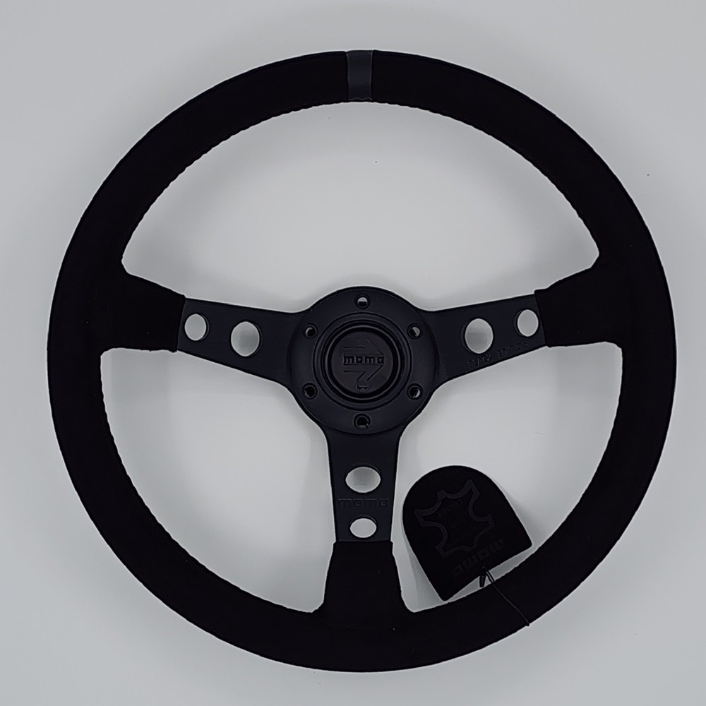 MOMO Suede Leather Black Edition Street Sport Steering Wheel 350mm 13.5in