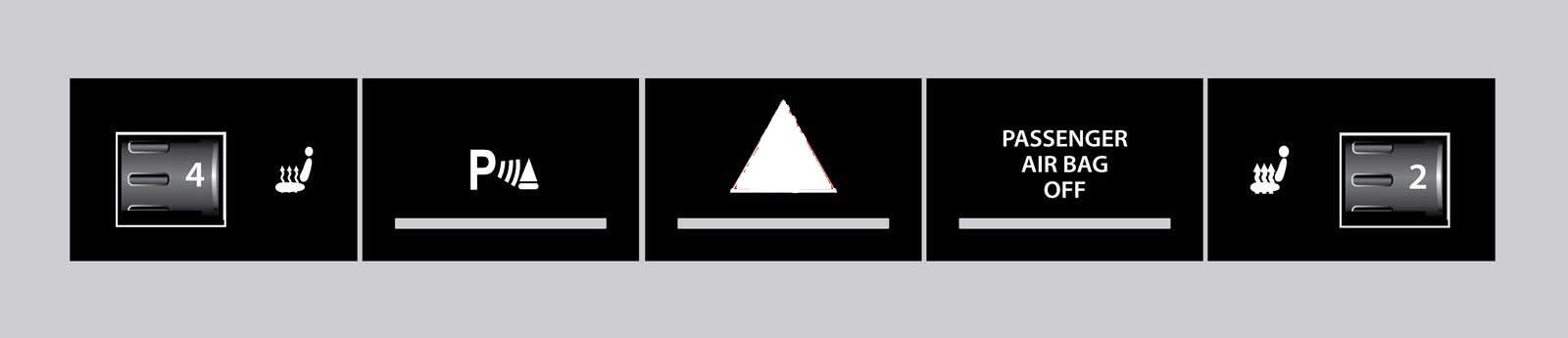 FIts 2004–09 VW Volkswagen Touareg Black Hazard Parking Button Repair Decals