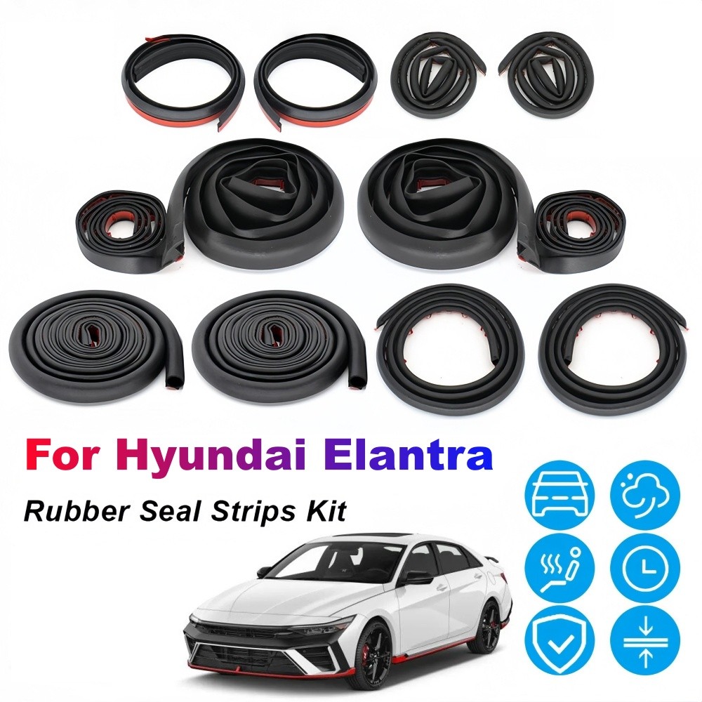 For Hyundai Elantra Door Rubber Seal Strips Weather Draft Wind Noise Reduction s