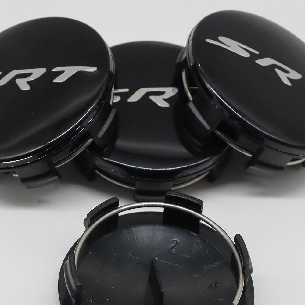 4PCS SET Gloss Black Chrome SRT Wheel Center Caps For SRT 2015-2020 Rim Cover