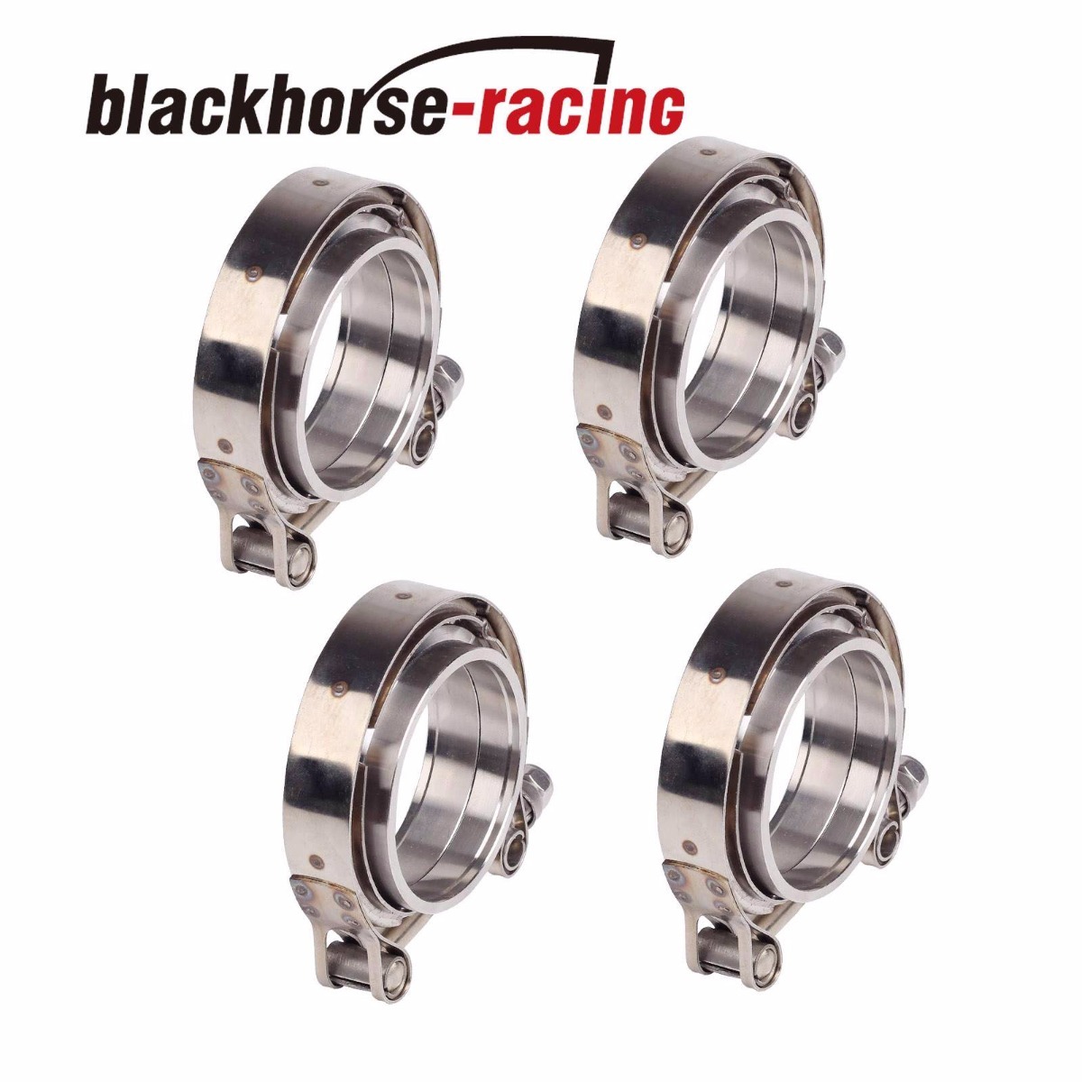 4Pcs 3’’/ 76mm stainless V-band bolt Clamp w/ Flange turbo pipe vBand exhaust 4Pcs 3’’/ 76mm stainless V-band bolt Clamp w/ Flange turbo pipe vBand exhaust
