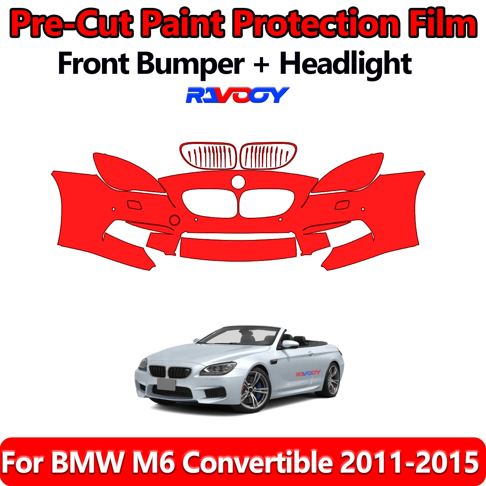 8.5Mil PreCut Front Bumper PPF Kit Film For BMW M6 Convertible 2011-2015