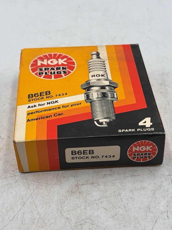 NGK B6EB spark plugs set 4 14mm 3/4 copper vintage NOS NEW