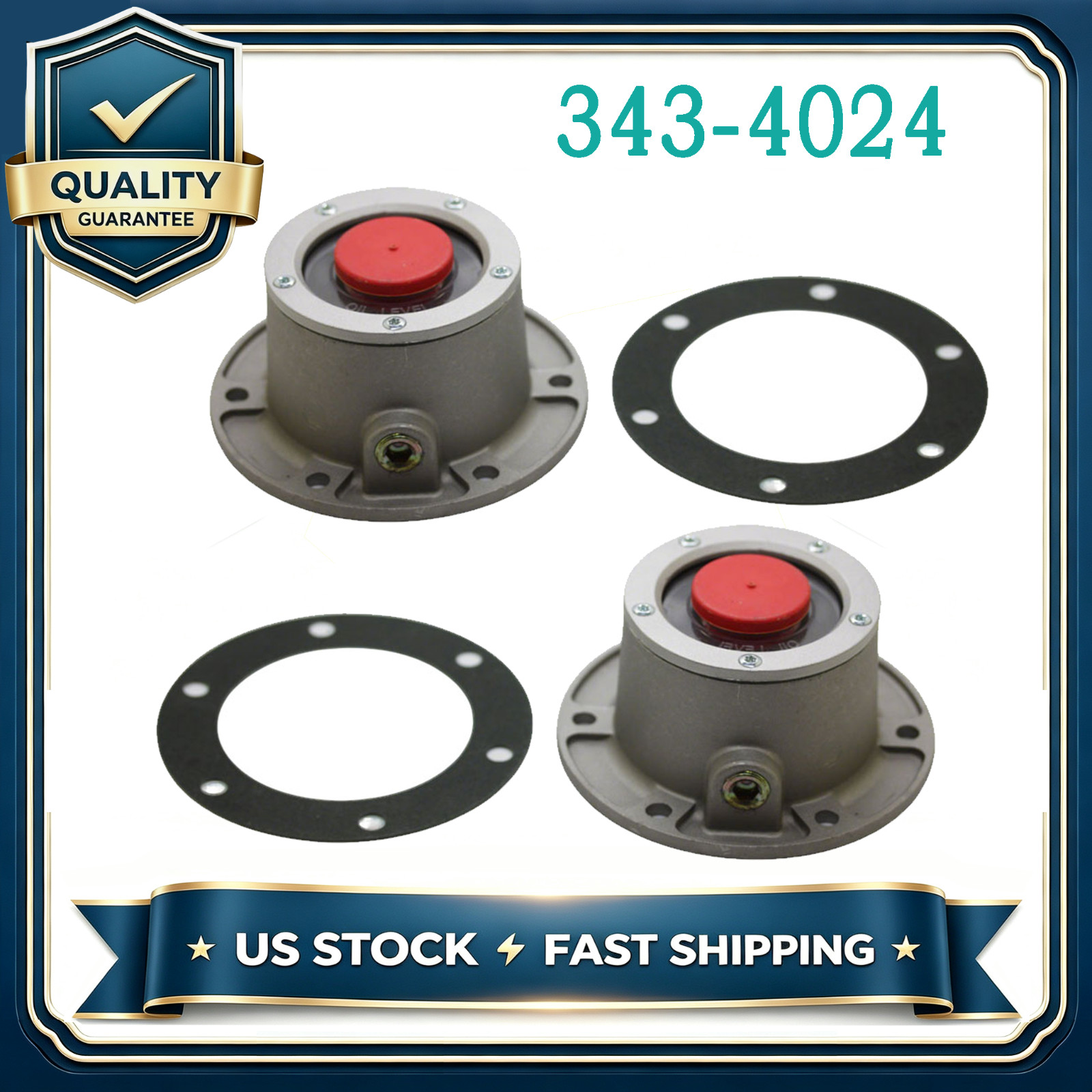 NEW 2PCS 343-4024 Aluminum Hub Caps For Steer Axle Replacement Stemco Torque