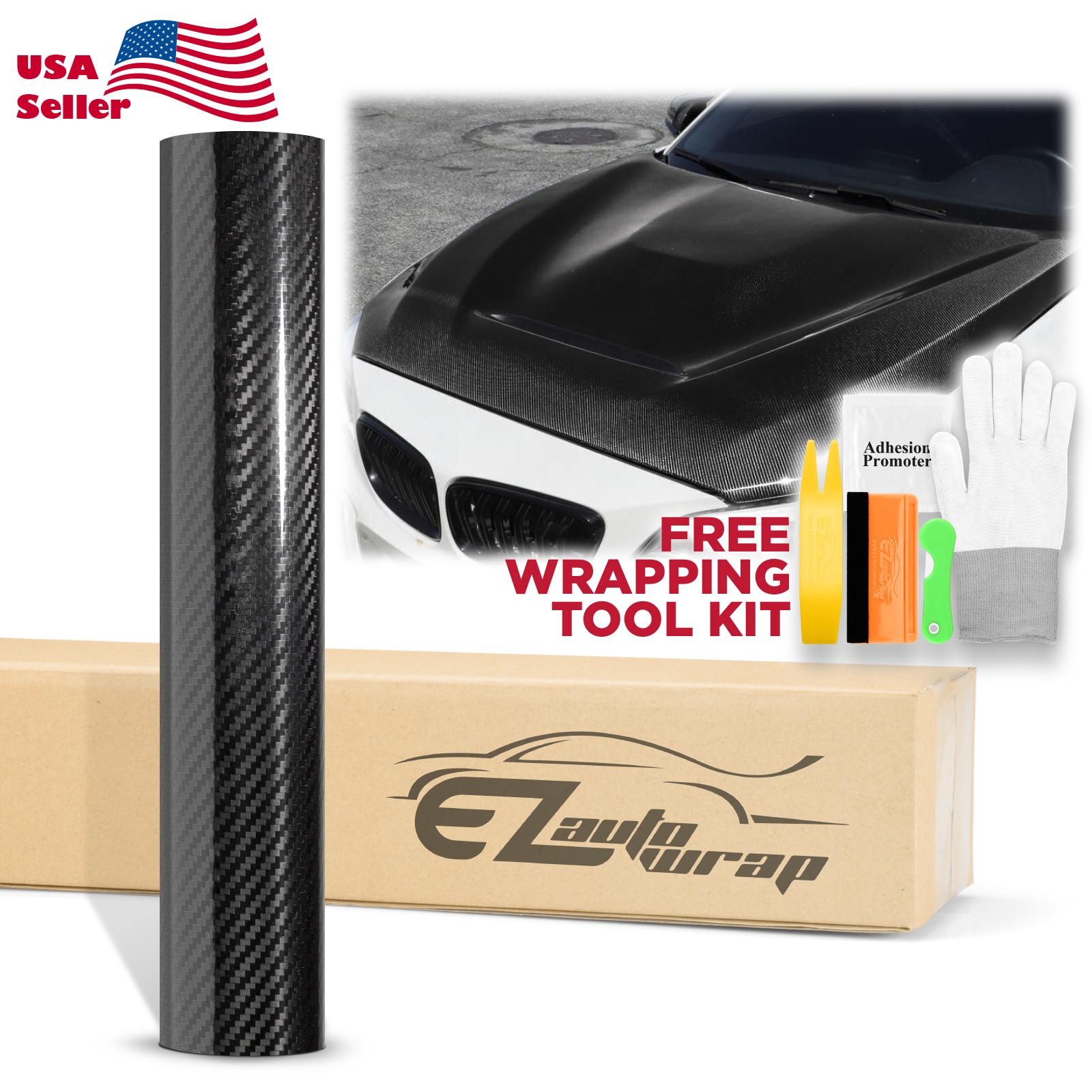 Premium 5D High Gloss Carbon Fiber Vinyl Wrap Sticker Decal Sheet Bubble Free