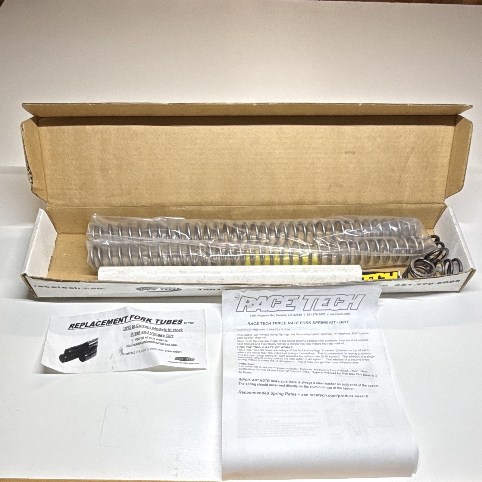 Race Tech Triple Rate Fork Spring Kit  Replacement Fork Tubes by TNK.