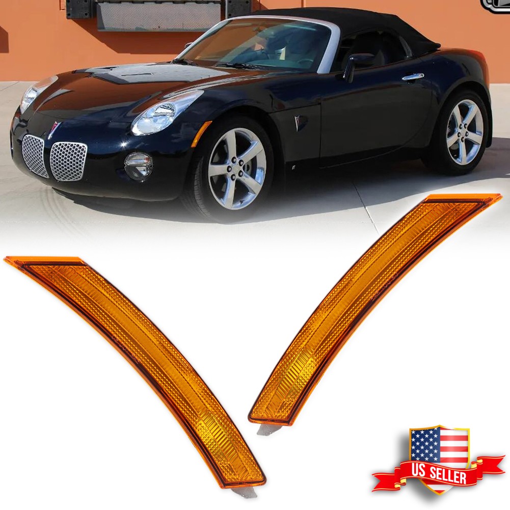 2X Amber Lens Front Side Marker Lights For 06-10 Pontiac Solstice & Saturn Sky