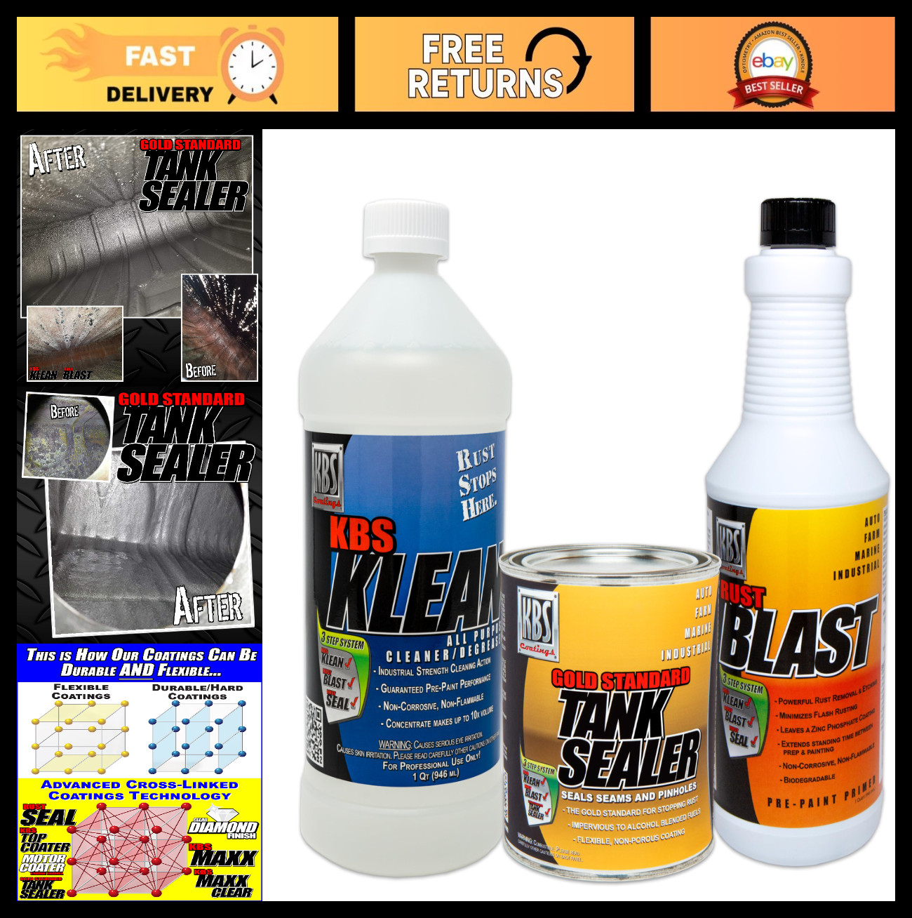 Large Cycle Tank Sealer Kit - Seals Up to 12 Gallon Tanks, Durable & Easy to Use