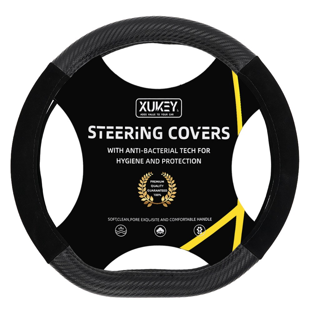 Suede Steering Wheel Cover D Shape Carbon Fiber For Nissan Rogue Altima Sentra
