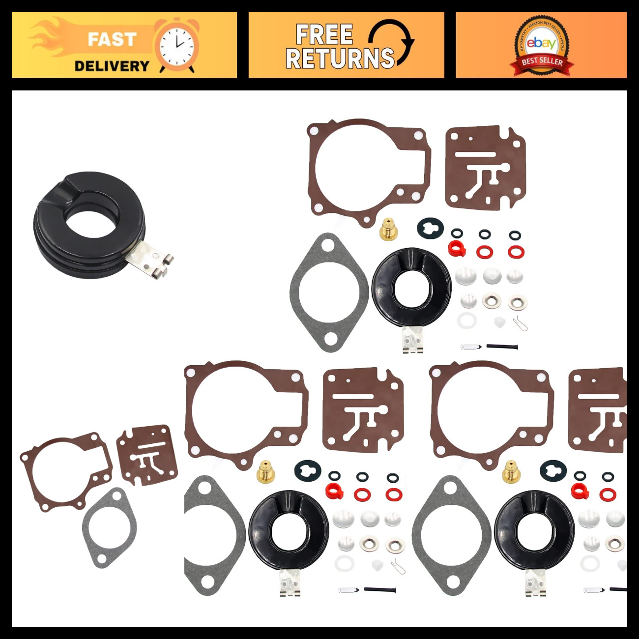 3-Pack Carburetor Repair Kits for Johnson Evinrude 396701 - Boat Engine Parts 3-Pack Carburetor Repair Kits for Johnson Evinrude 396701 - Boat Engine Parts