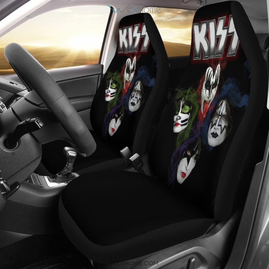 Amazing Gift for Fans, Kiss Rock Band Theme Ver1 Car Seat Covers (set of 2)
