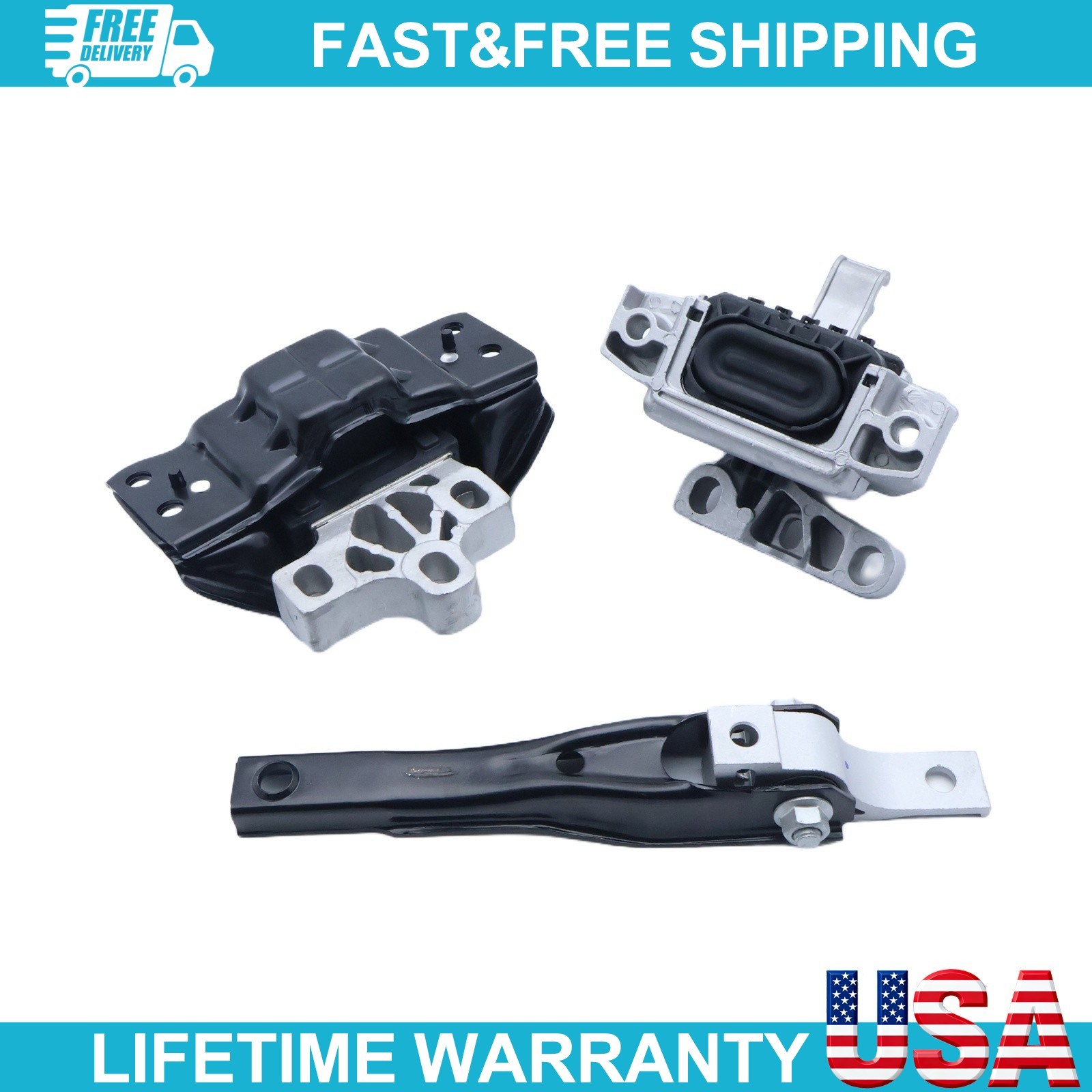 New 3Pcs Set Engine Transmission Mount Fits VW Atlas Cross Sport 3.6L V6 US