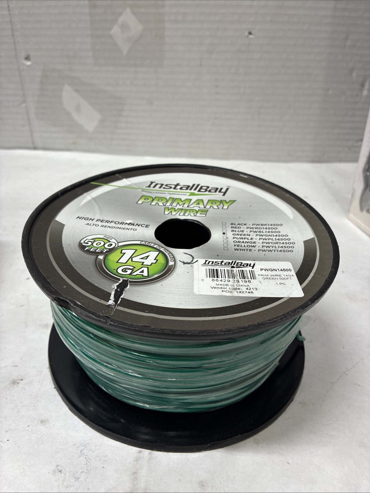 Install Bay PWGN14500 14 AWG Single 500\' Green Stranded TWP Primary Wire Install Bay PWGN14500 14 AWG Single 500\' Green Stranded TWP Primary Wire