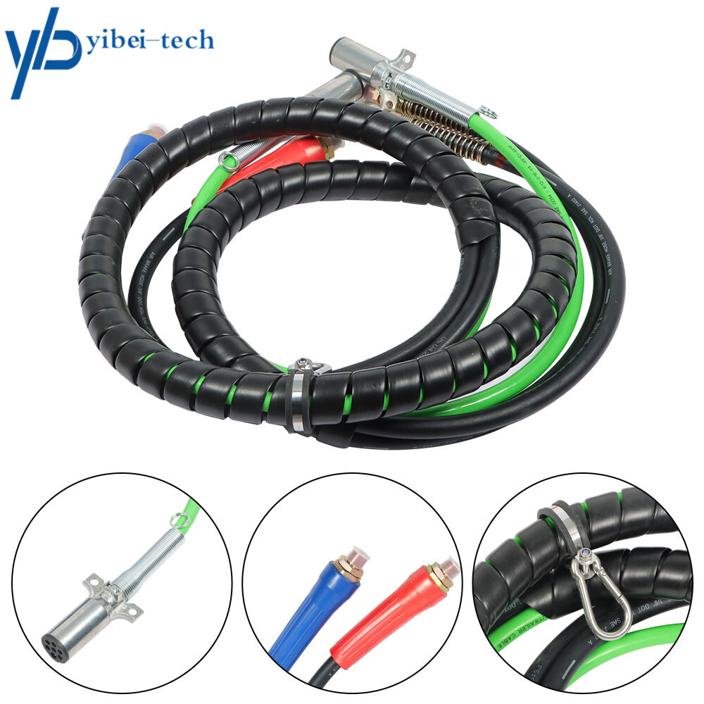 12\' 12FT 3-in-1 Wrap Set Air Line Hose Assemblies for Semi Truck Tractor Trailer
