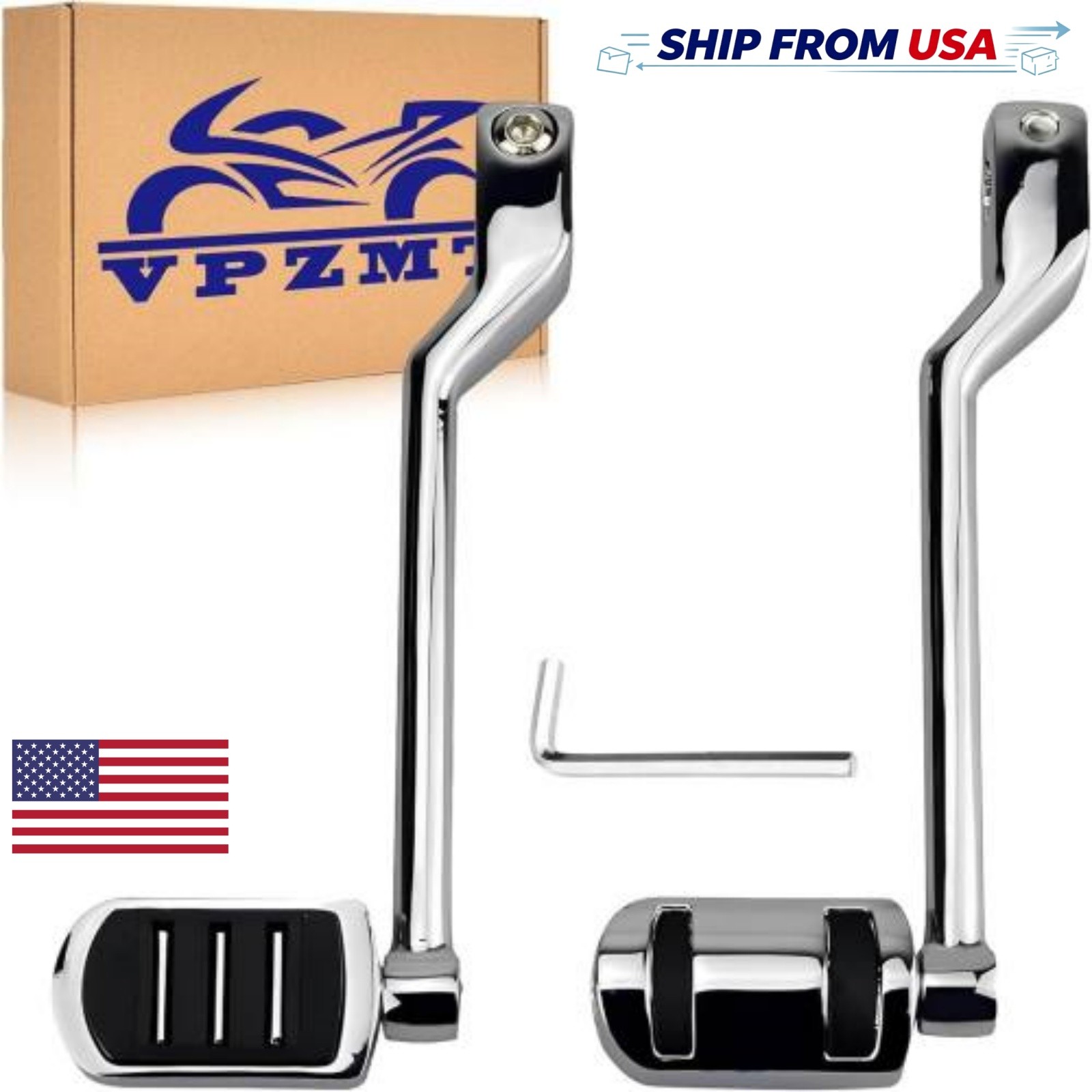 Chrome Heel Toe Shift Levers/Shifter Pegs For Harley Touring 1988-2024 Models