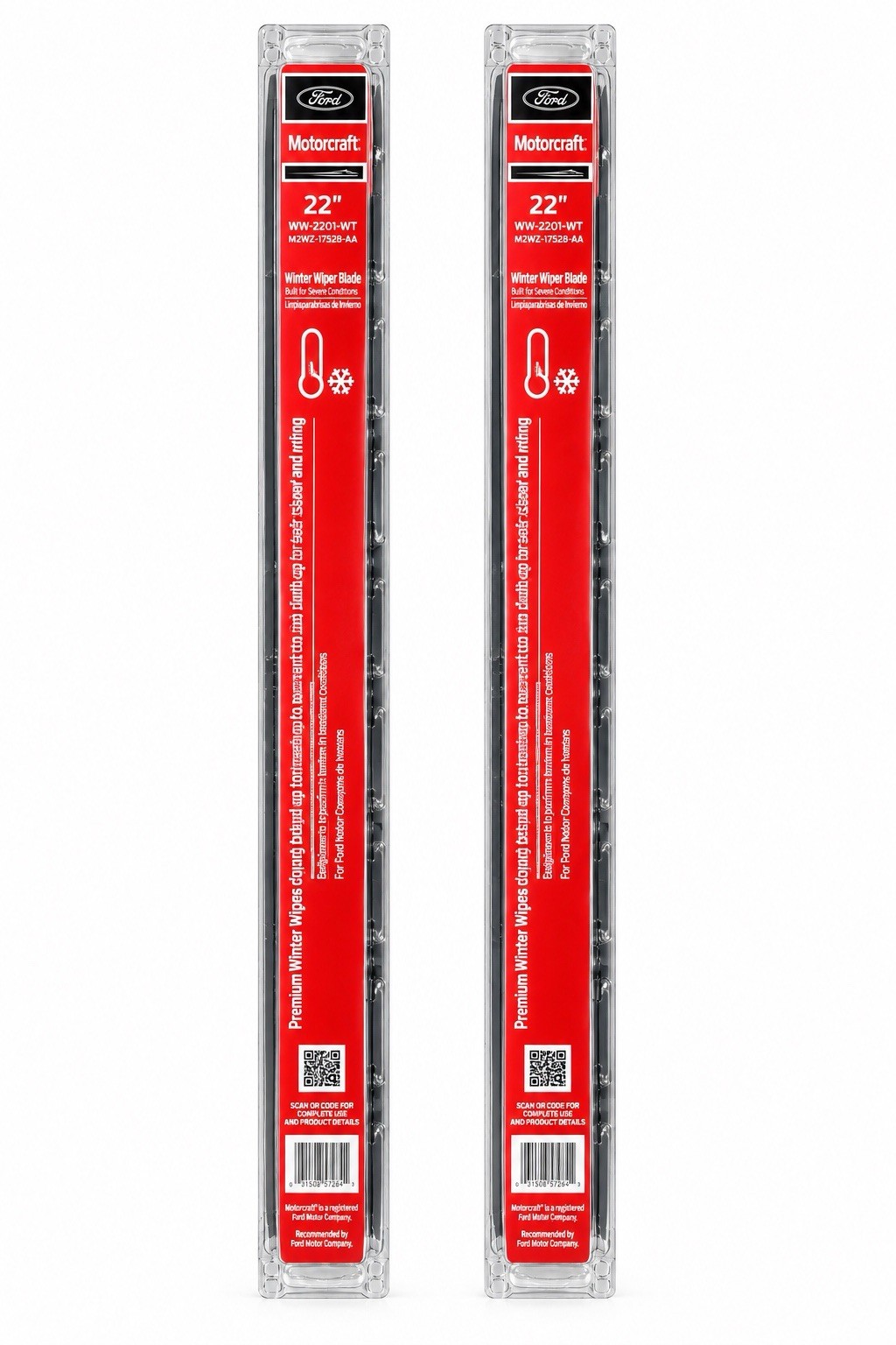2 Genuine Ford Motorcraft Wiper Blade WW-2201-WT Winter Beam Style 22” 22