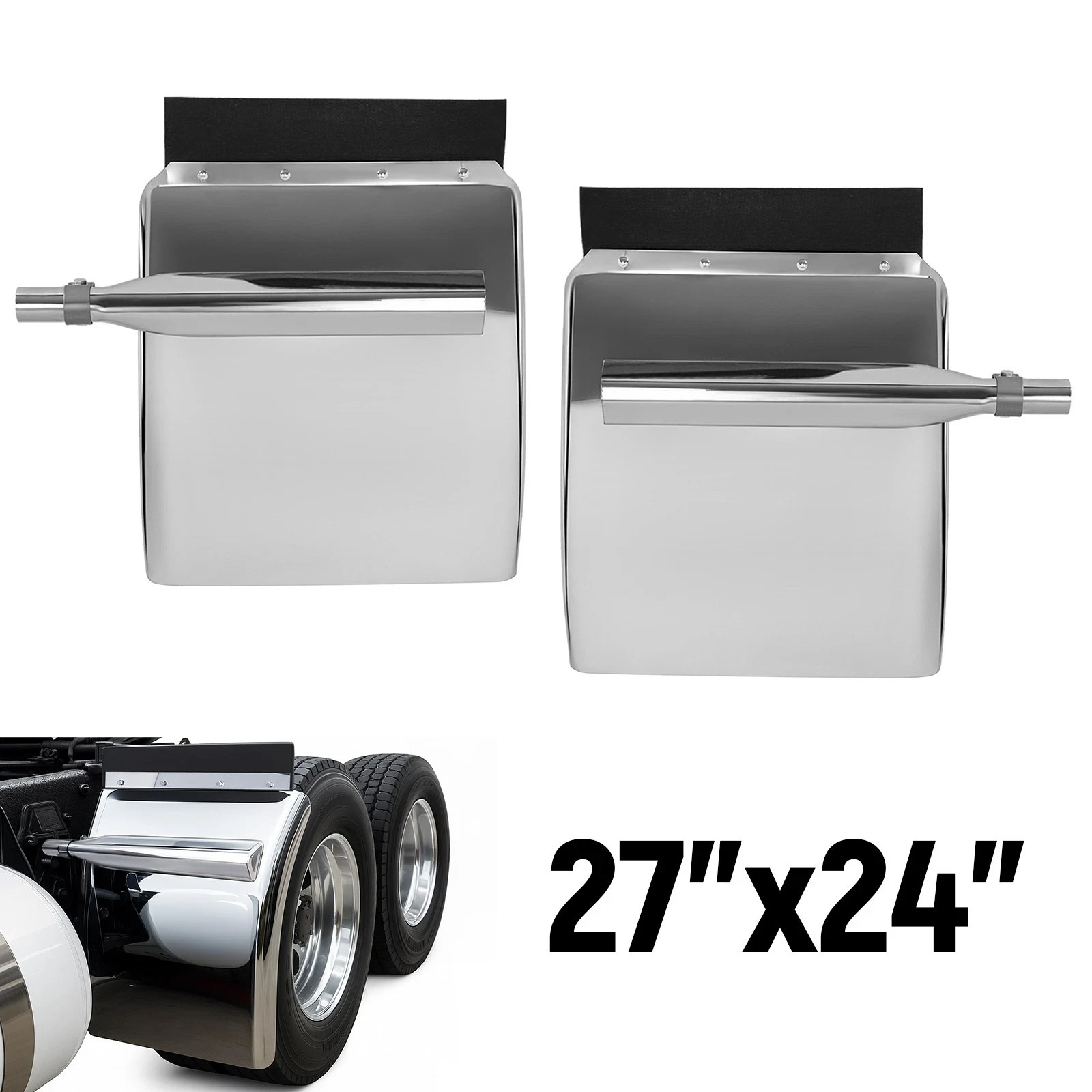 New Pair Stainless Steel Quarter Fender 24\