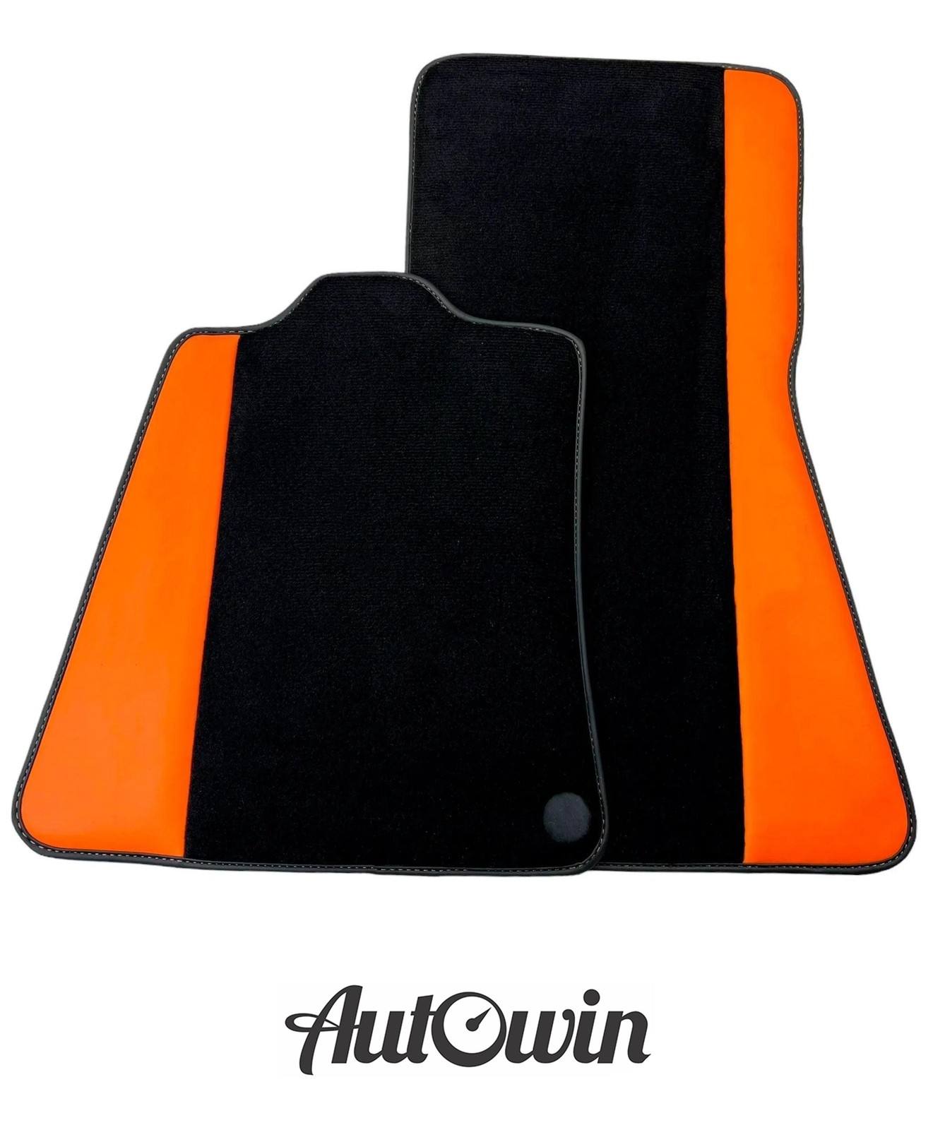 McLaren MP4-12C (2011-2014) Black Floor Mats with Orange Leather Trim