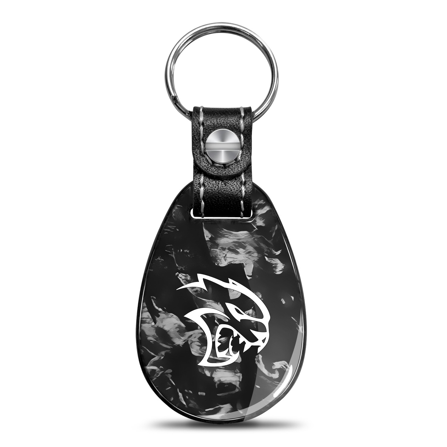 Dodge SRT Hellcat Real Forged Carbon Fiber Tear-Drop Style Key Chain