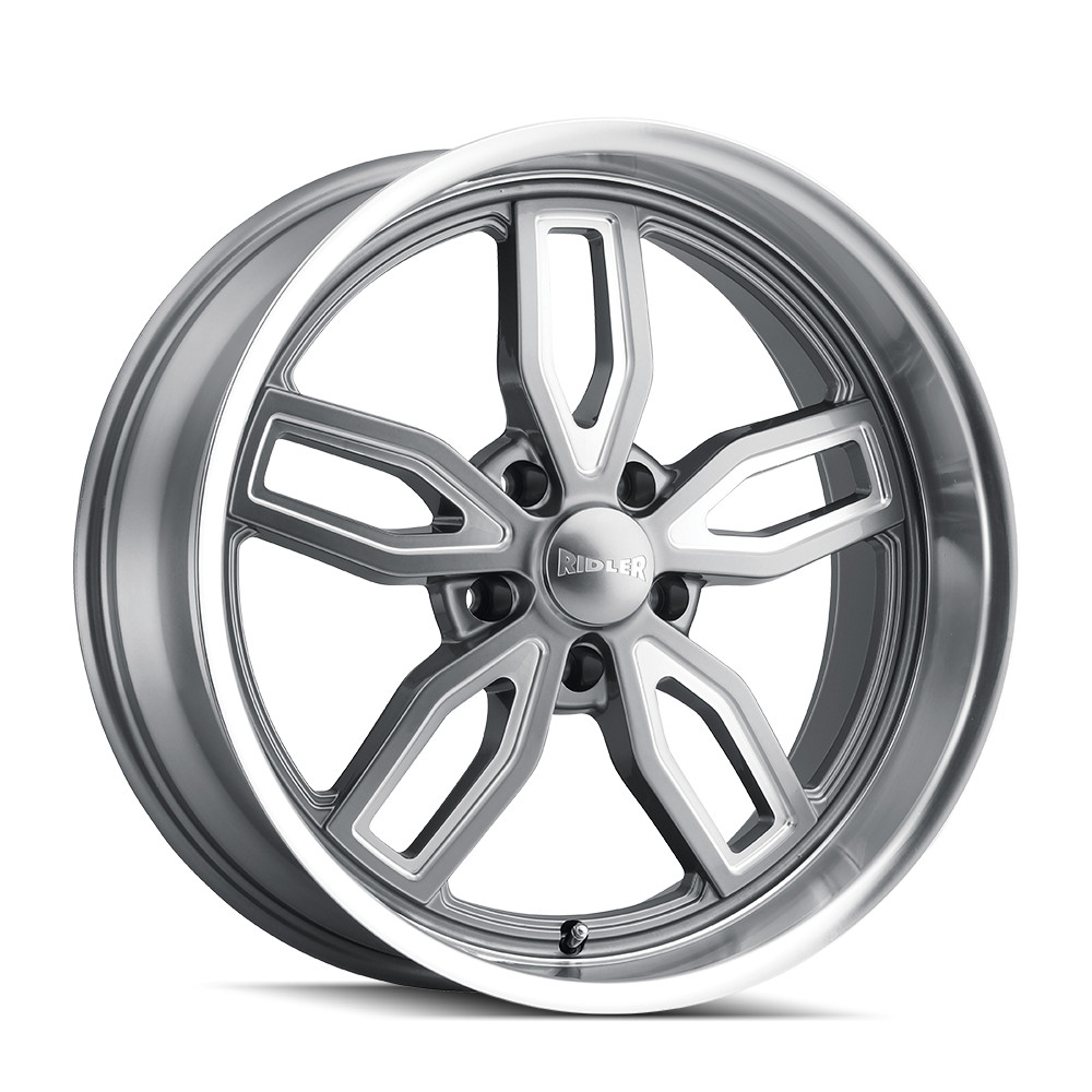 Ridler Wheels 608 18x9 +0 Gloss Grey Milled 5x127 5x5 (QTY 1) 608-8973G