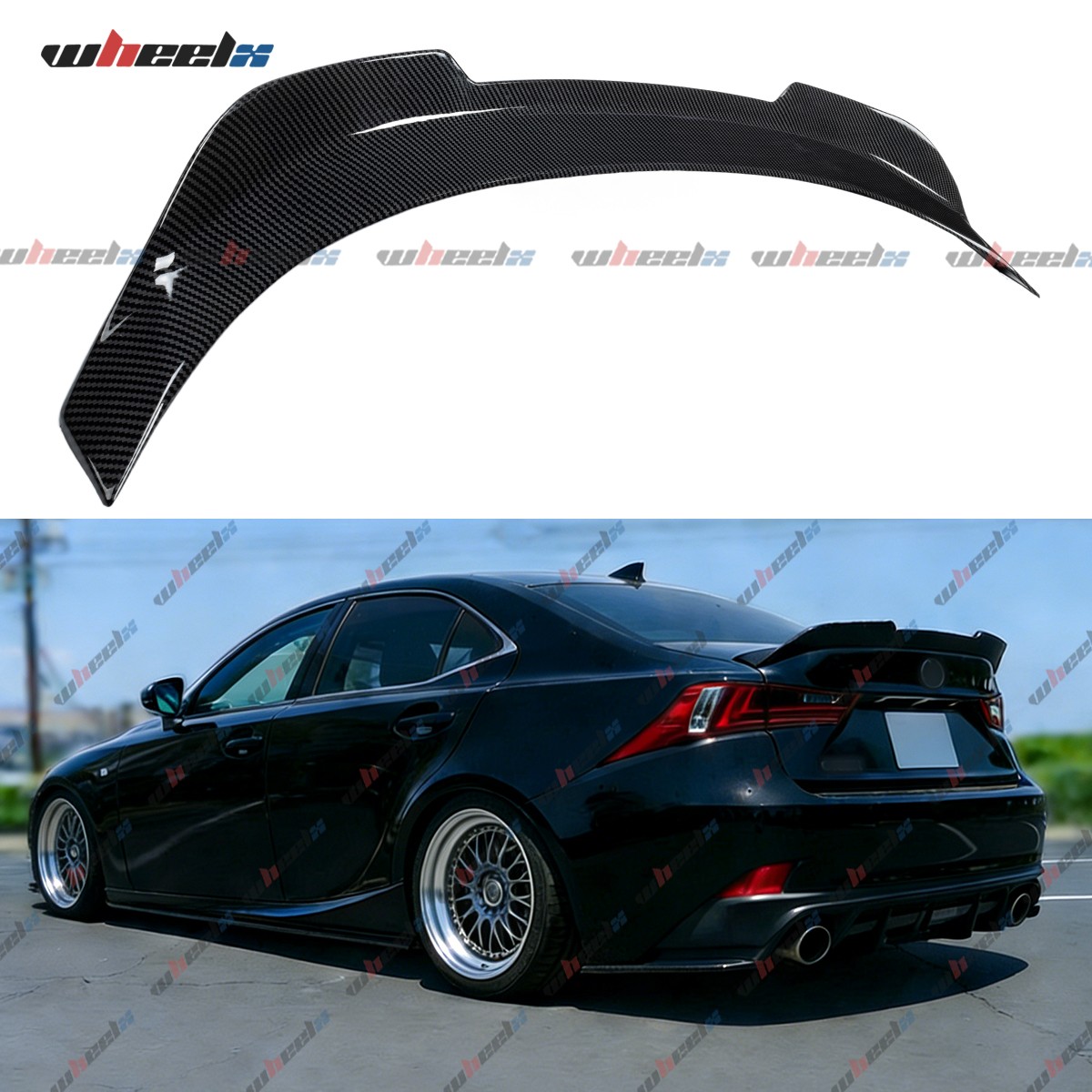 FOR 14-20 LEXUS IS200T IS300 IS350 PSM STYLE CARBON FIBER HIGHKICK TRUNK SPOILER