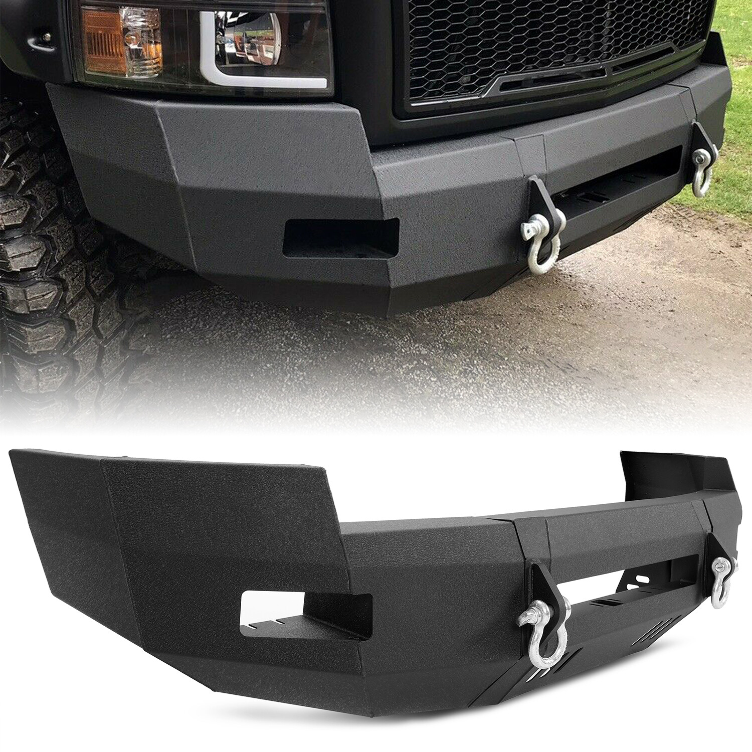HECASA For 07-10 Chevrolet Silverado 2500 3500 HD 3PCS Steel Armor Front Bumper