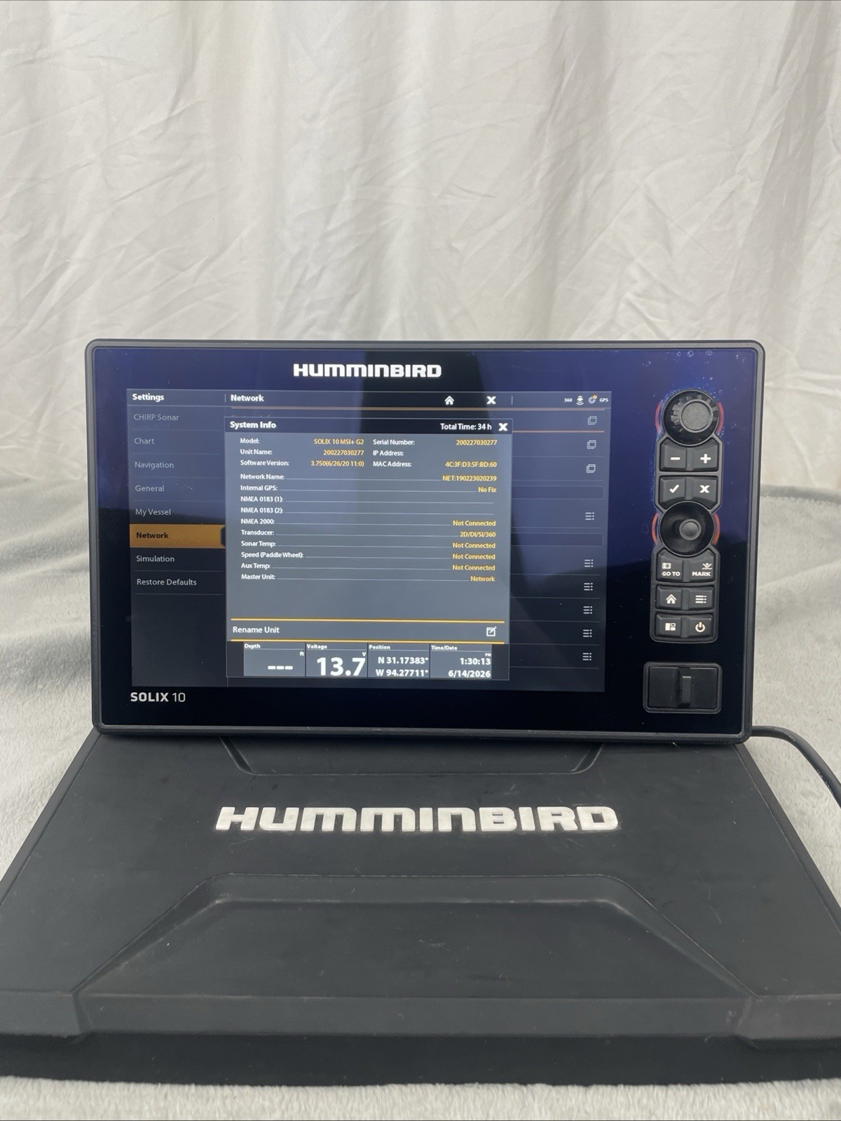 HUMMINBIRD SOLIX 10 CHIRP MEGA MSI+ G2 Fish Finder CHO DISPLAY With Suncover HUMMINBIRD SOLIX 10 CHIRP MEGA MSI+ G2 Fish Finder CHO DISPLAY With Suncover