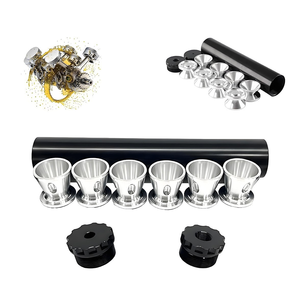 Automotive Accessorie Fuel Filter 8\'\' 1/2 X 28 with 6 Aluminum Caps US stock Automotive Accessorie Fuel Filter 8\'\' 1/2 X 28 with 6 Aluminum Caps US stock