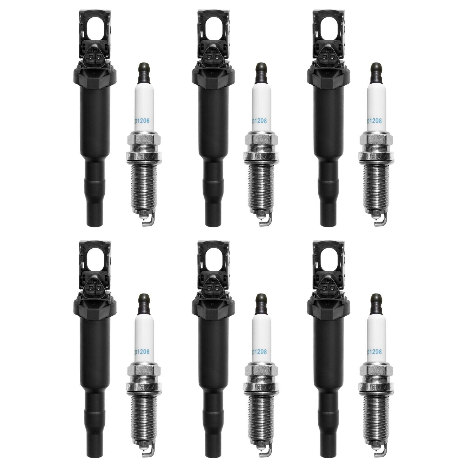 6x UF592 Ignition Coil & Spark Plugs for 06-13 BMW 128i 328i 528i X5 3.0L & More