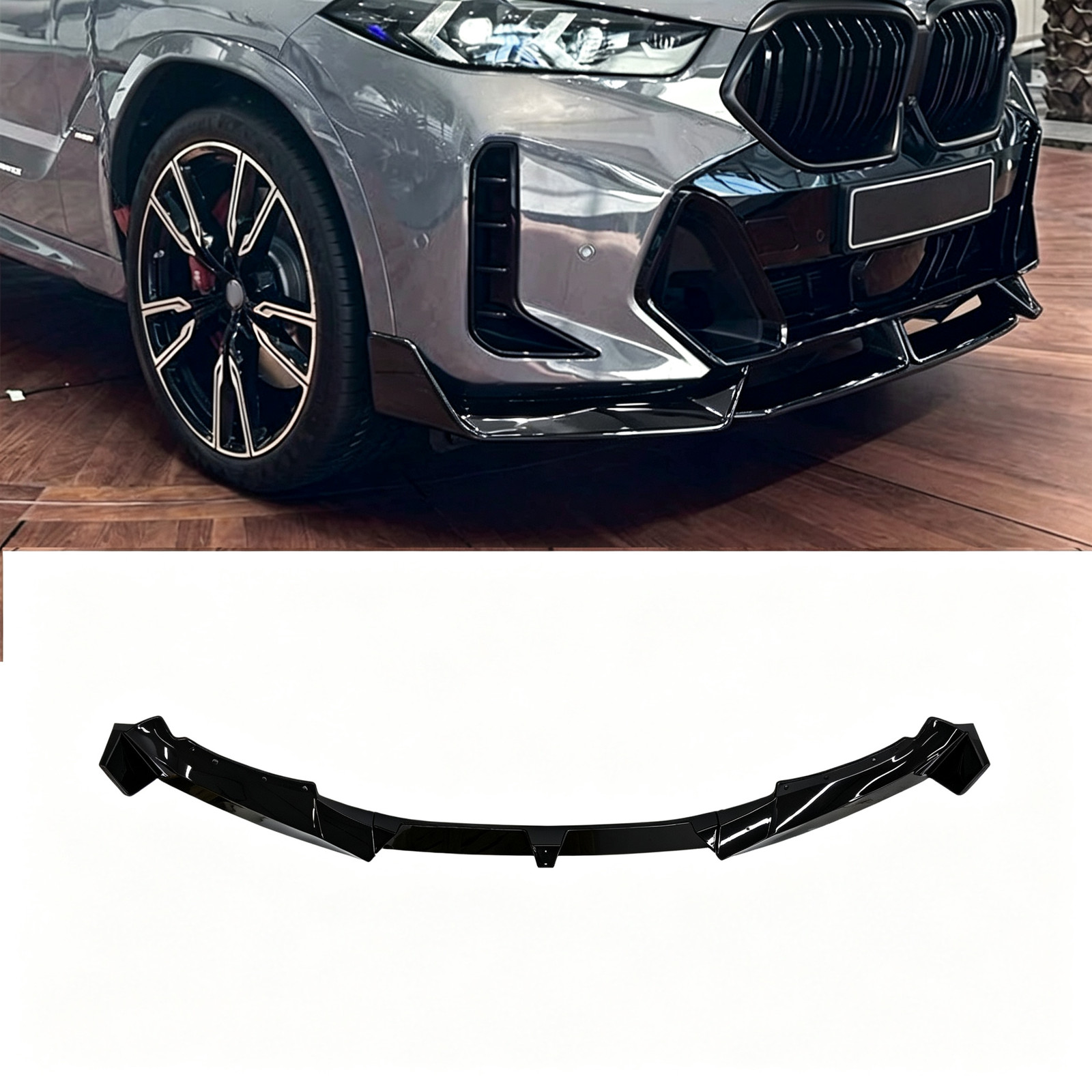 For 2024-2026 BMW X6 G06 M Sport LCI Front Bumper Spoiler Lip Splitter BLACK For 2024-2026 BMW X6 G06 M Sport LCI Front Bumper Spoiler Lip Splitter BLACK