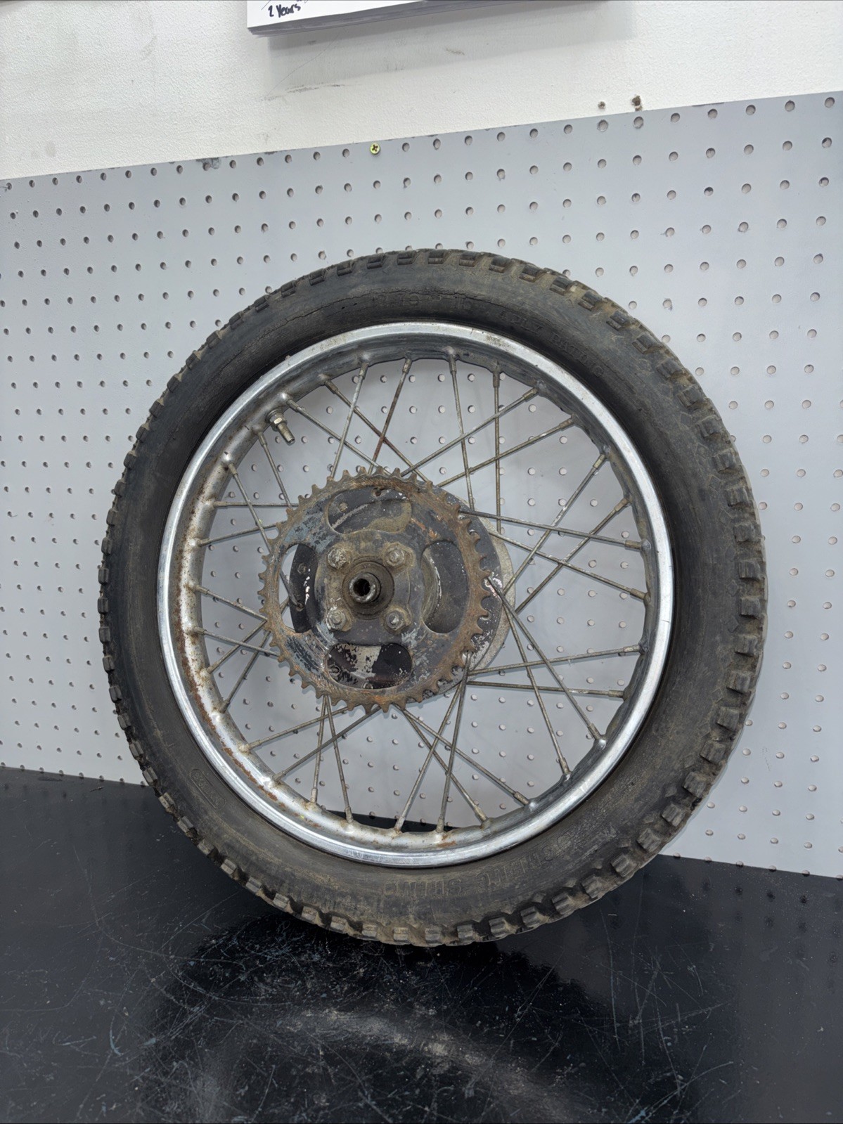 Yamaha 1971 Yamaha Back Rear Wheel Tire Rim JT1 60 Mini Enduro OEM Used Sprocket