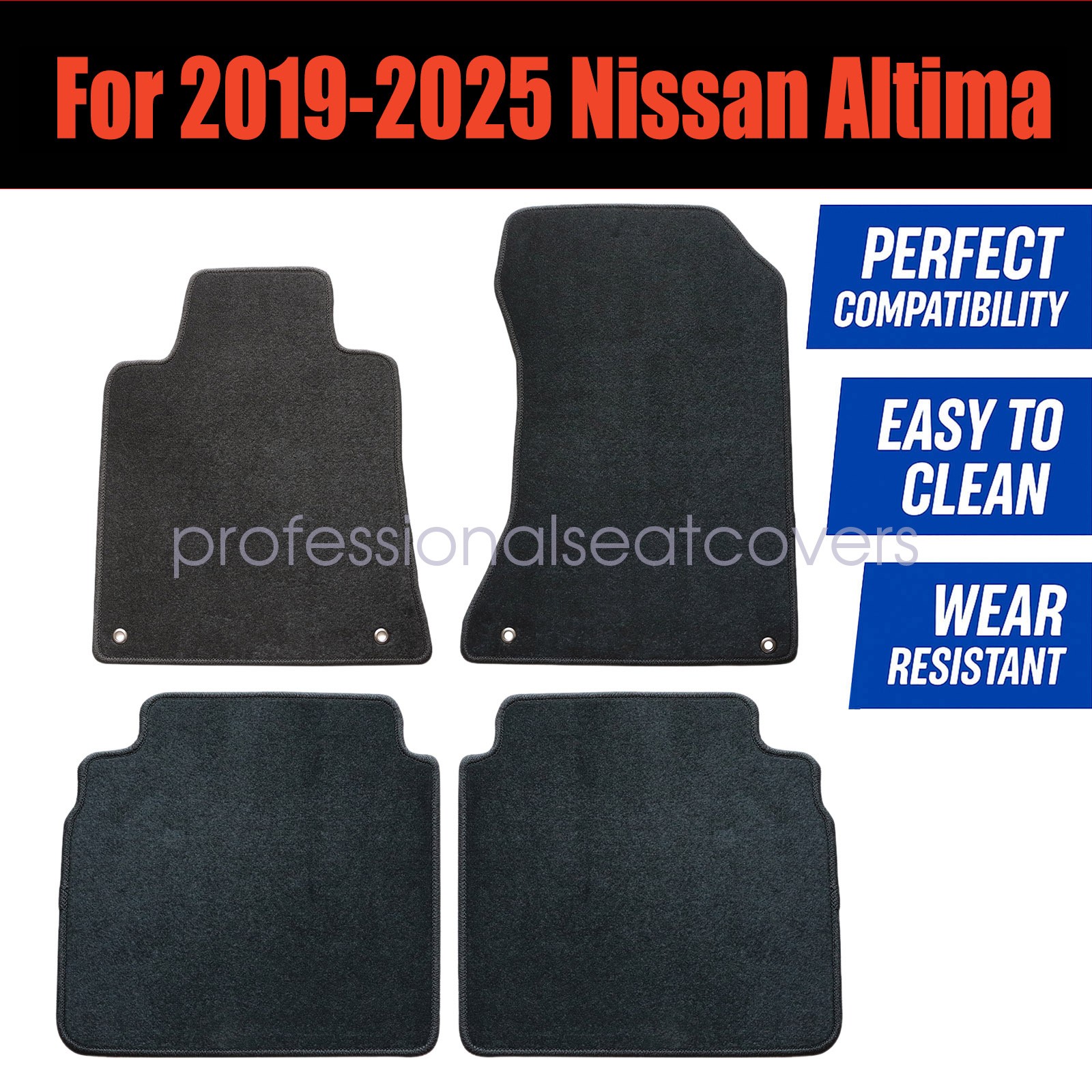 Floor Mats Carpet Velour Fits 2019 2020 2021 2022 2023 2024 2025 Nissan Altima