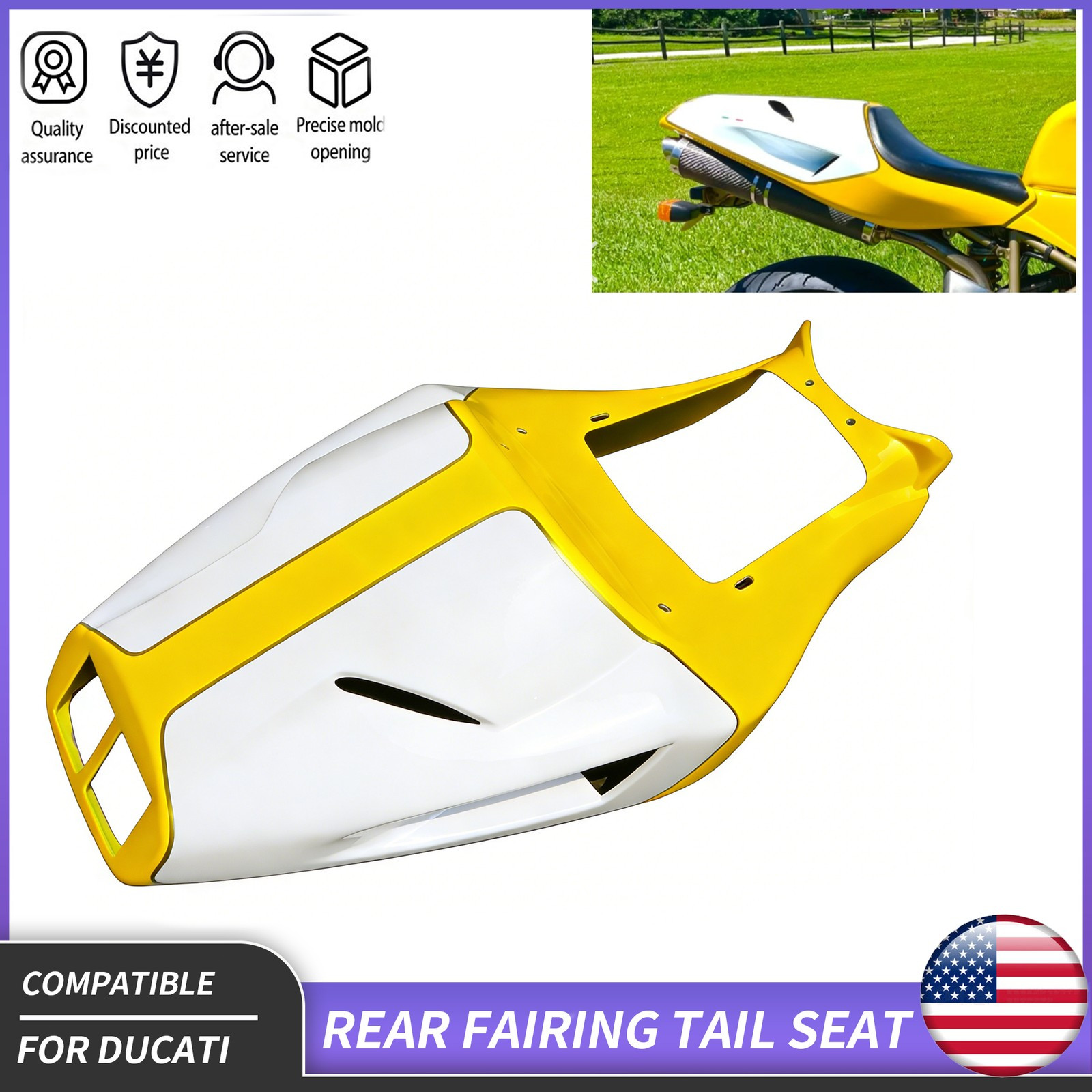 Fit for Ducati 916 748 996 998 Rear Fairing Tail Seat Cowl Bodywork 1994-2002