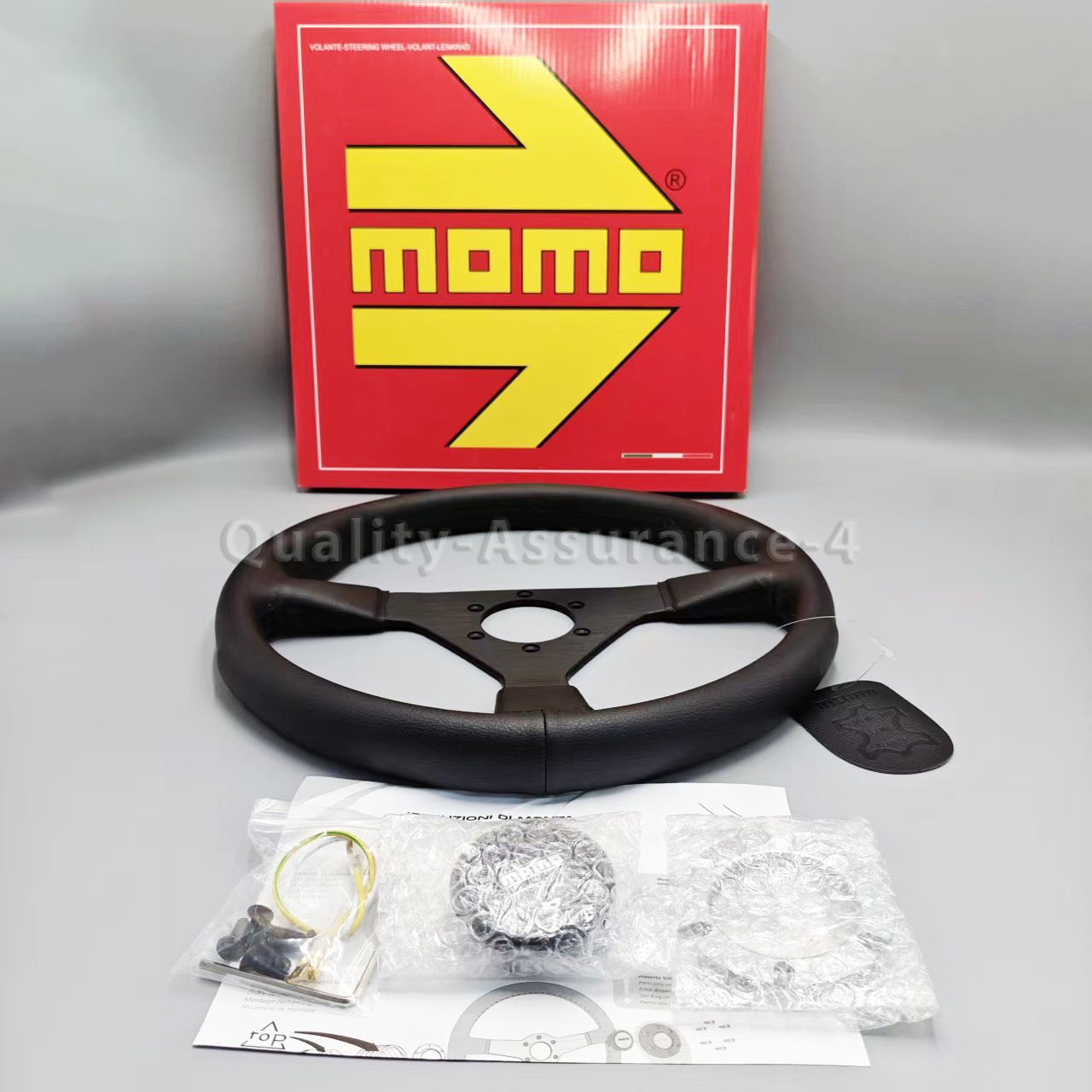 MOMO Prototipo P5 Black Edition 350mm Steering Wheel Genuine PU Leather