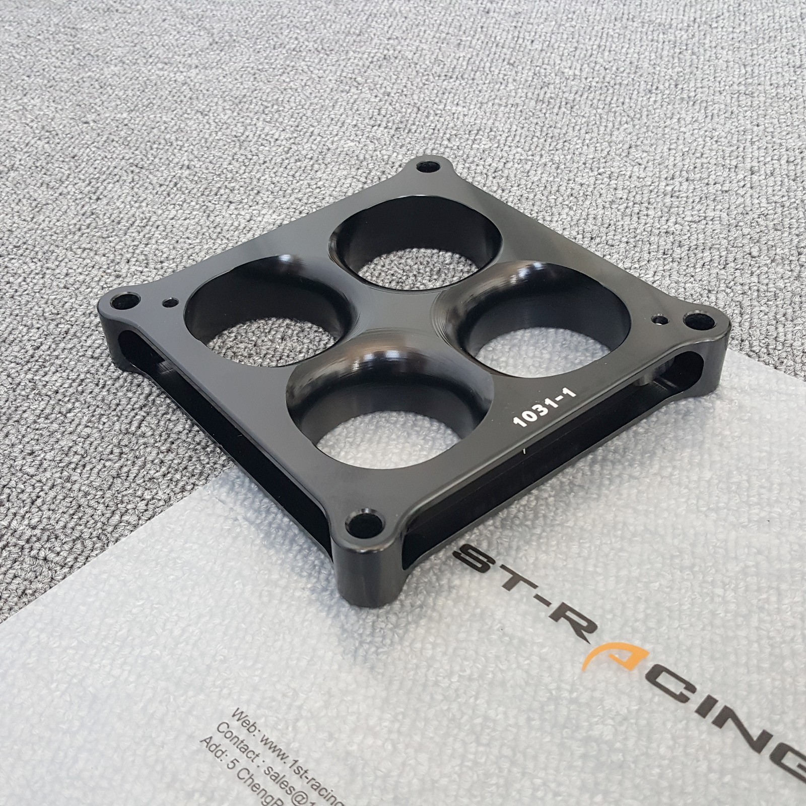 1'' Aluminum 4 Port Super Sucker Carby Spacer For 4500 Series Carburetor Black