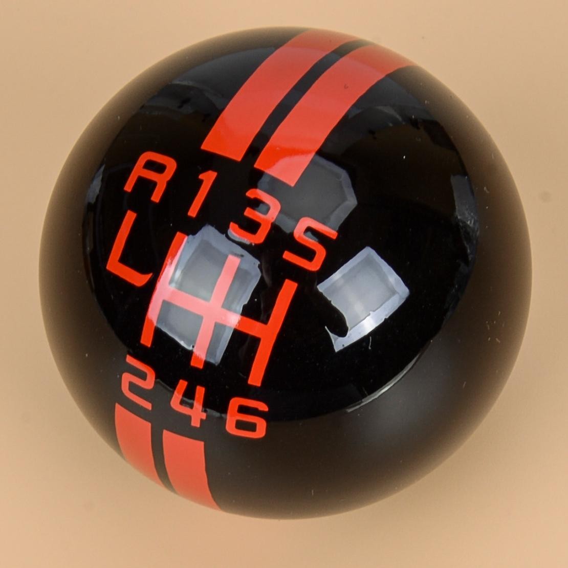 Black & Red 6 Speed Manual Gear Shift Knob Ball Fit For Ford Mustang GT 500 cr