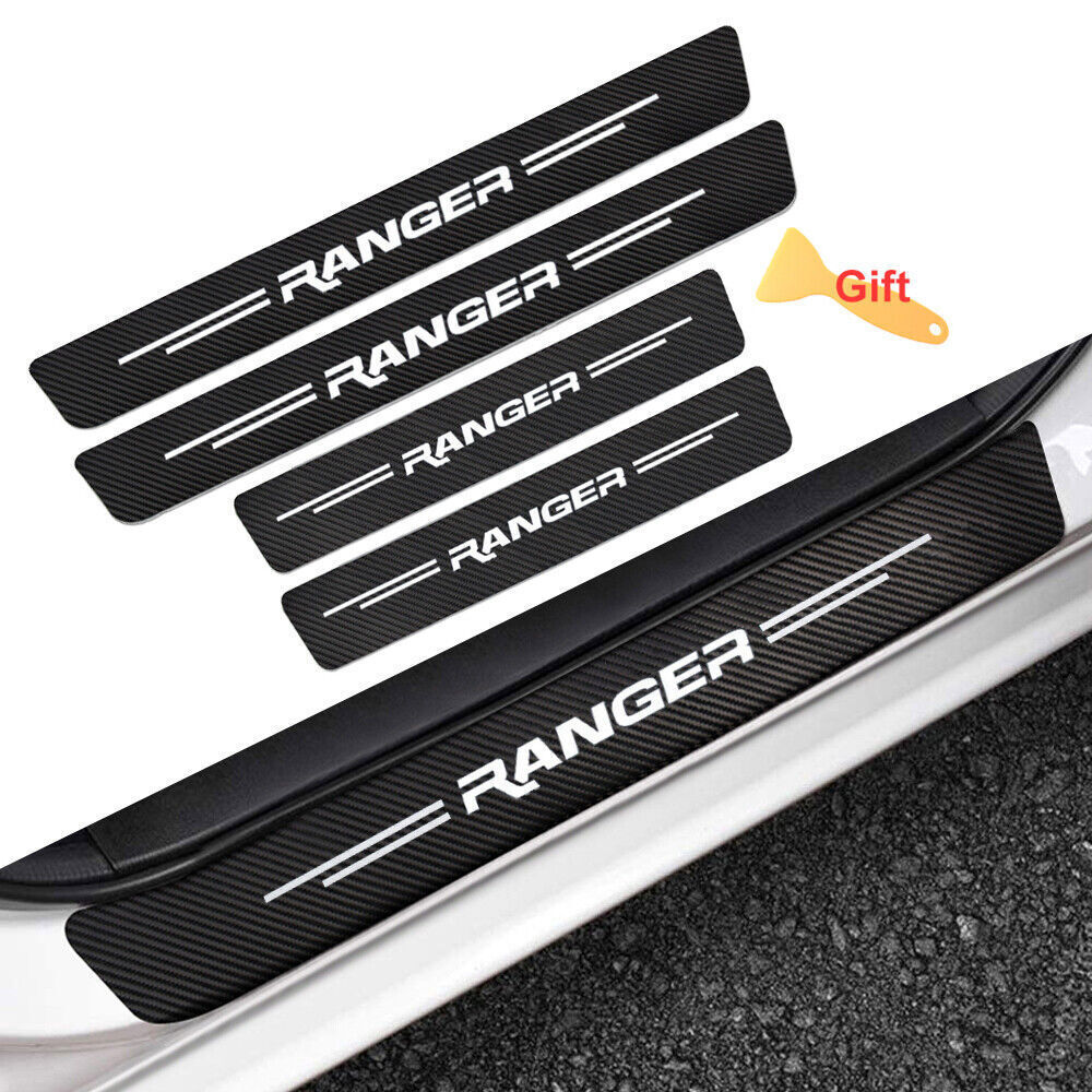 4x For Ford Ranger Accessories Car Door Sill Scuff Plate Cover Panel Protectors