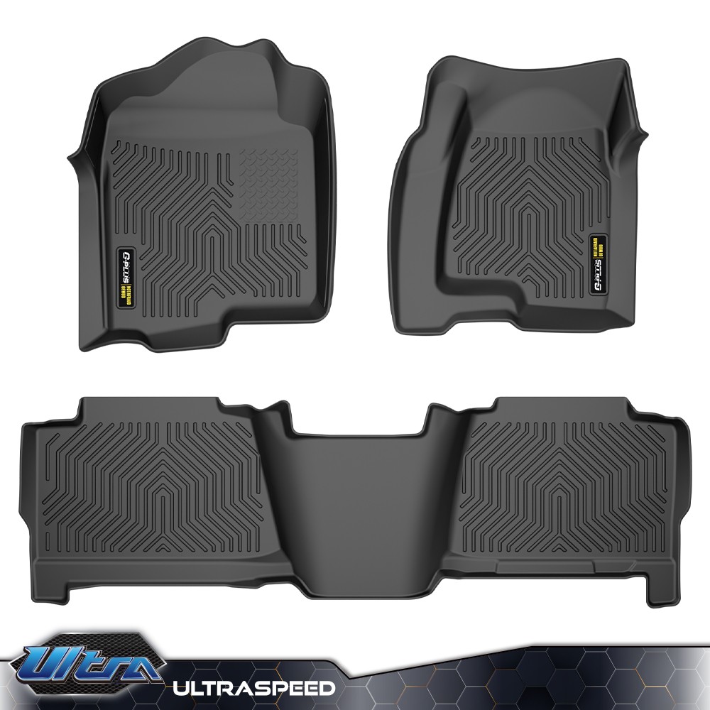 Floor Mats TPE Liners Fit For 1999-2007 Chevy Silverado/GMC Sierra Crew Cab