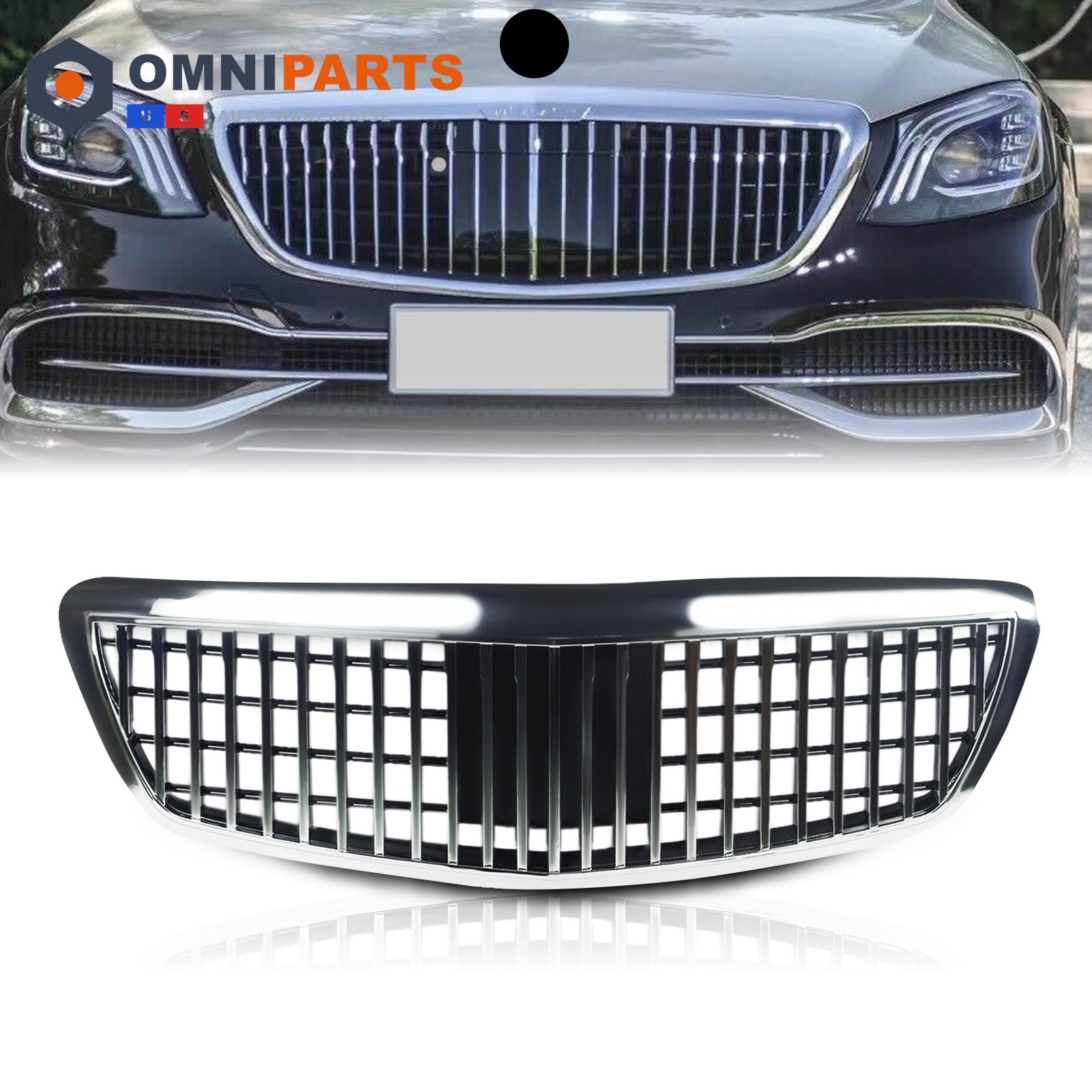 Front Bumper Grille Chrome Grill For W221 S Class 2005-2008 Maybach Style Front Bumper Grille Chrome Grill For W221 S Class 2005-2008 Maybach Style