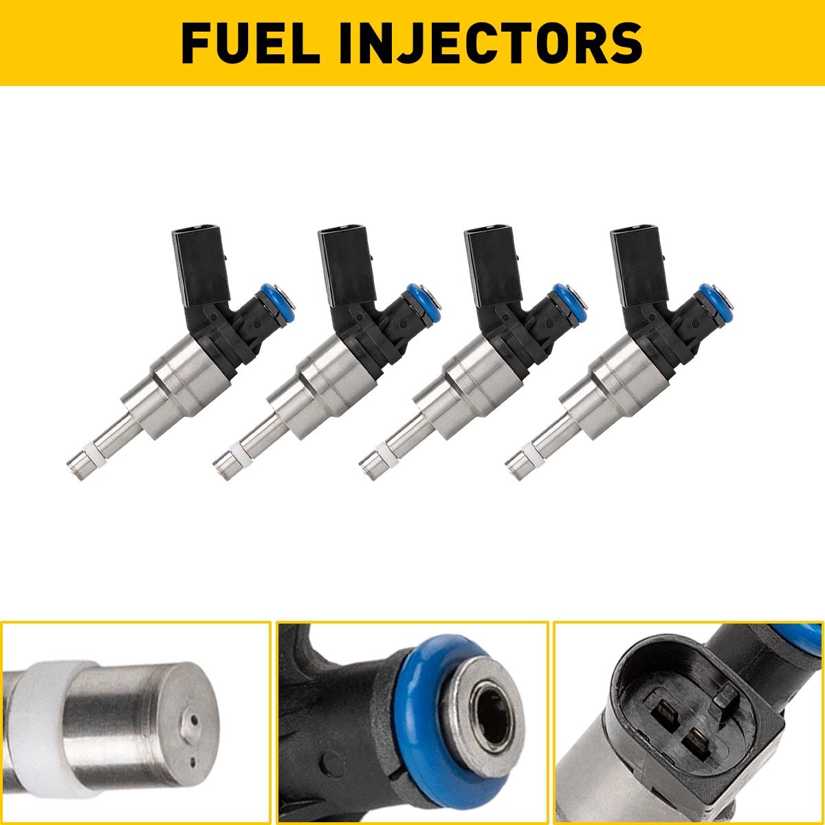 4Pcs Fuel Injectors 06F906036A For 2005-2009 VW Audi A4 Quattro 2.0L I4 Turbo