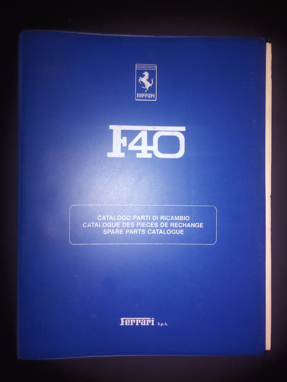 FERRARI F40 Factory Parts Catalogue Manual ORIGINAL 1991 NICE