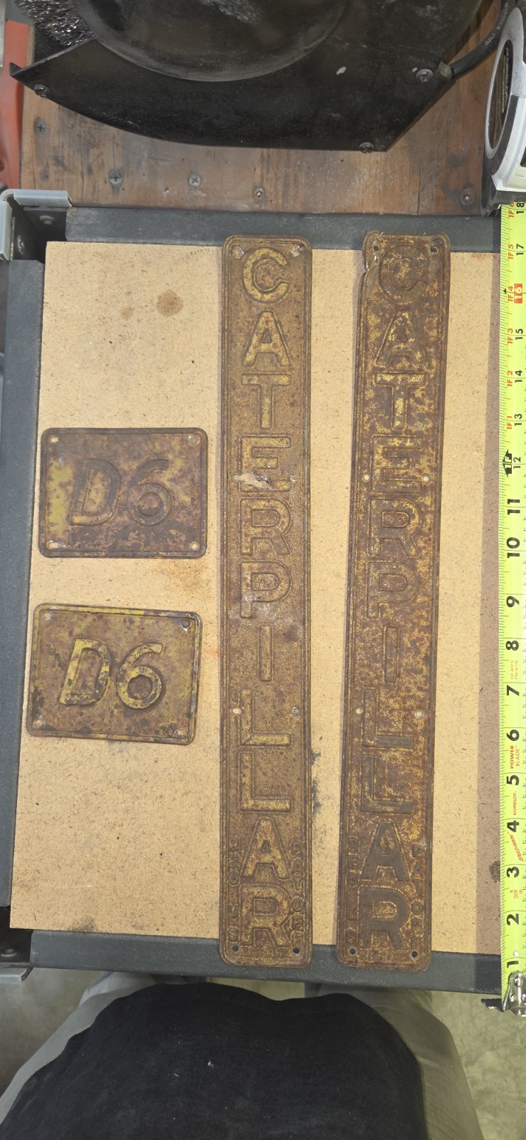 Caterpillar D6 Badges  Emblems Vintage Metal