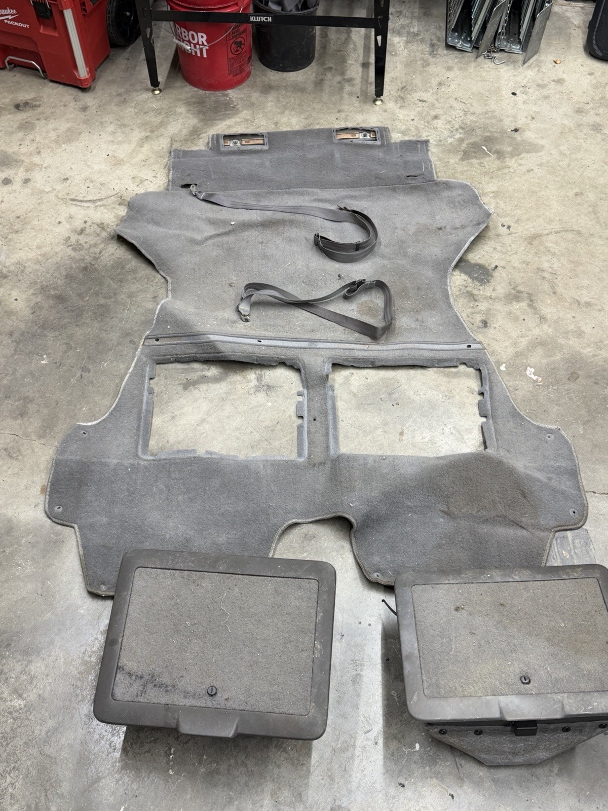 Mazda Rx7 FC S4 S5 1986 - 1991 Gray Grey Rear Hatch Carpet With Storage Bins