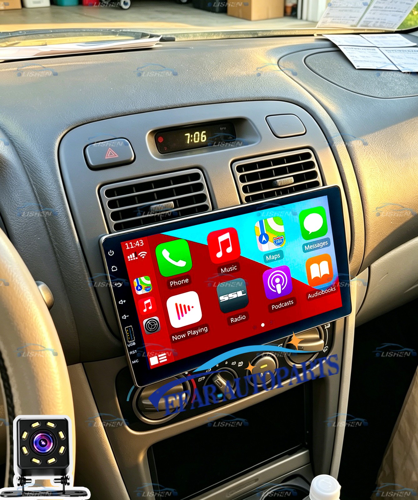 Single 1Din For 1993-2002 Toyota Corolla Carplay Android Auto Car Stereo Radio