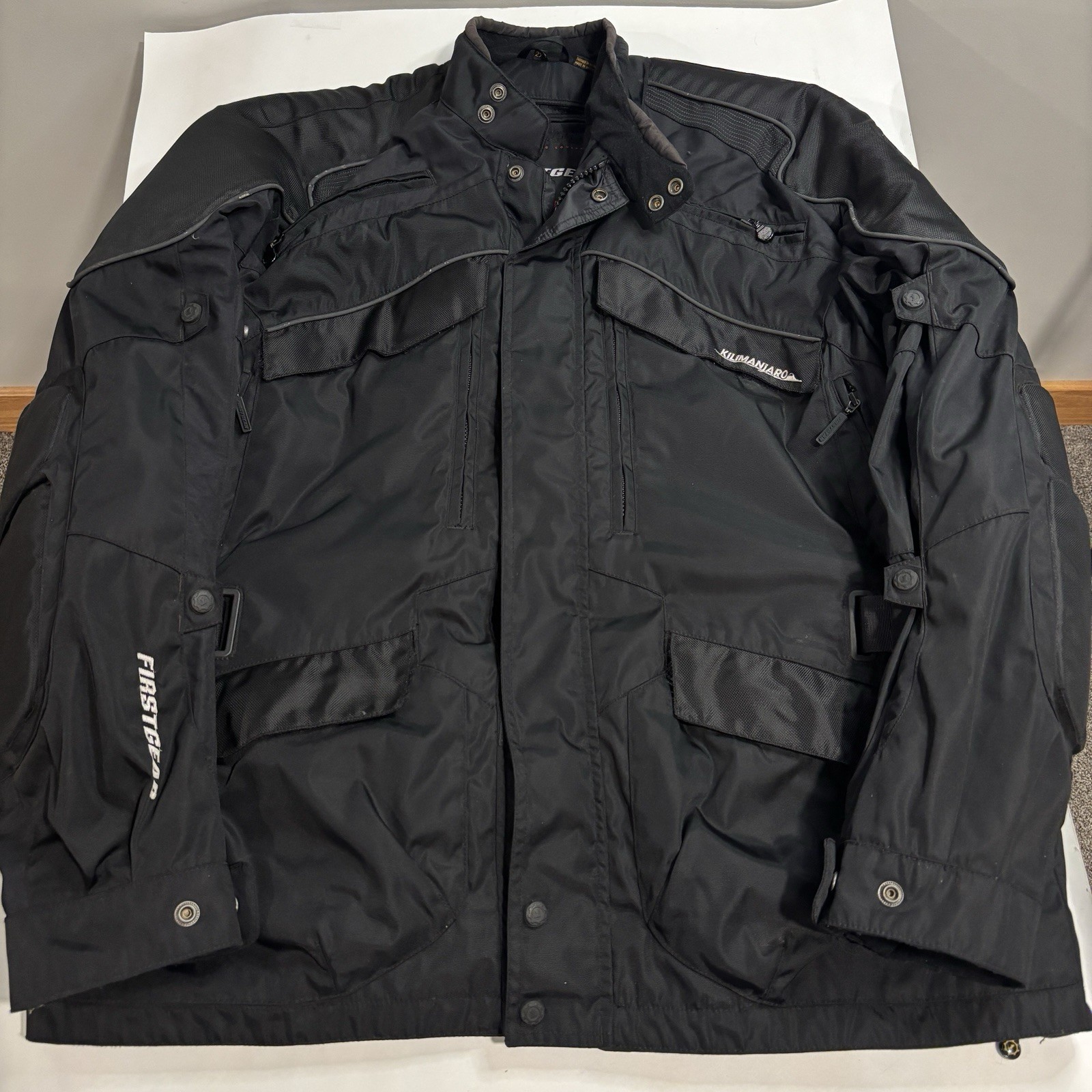 First Gear Mens Kilimanjaro Hypertex Padded Heavy Motorcycle Jacket Size 2XL First Gear Mens Kilimanjaro Hypertex Padded Heavy Motorcycle Jacket Size 2XL