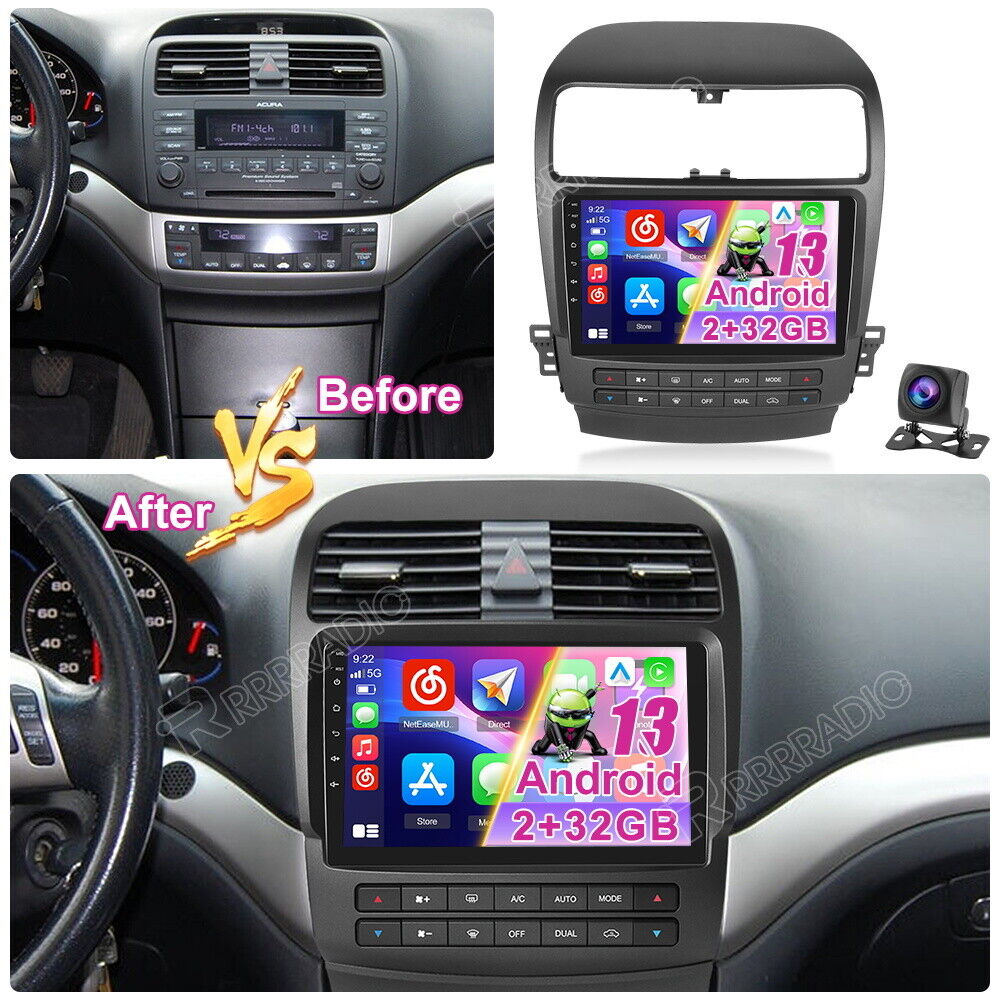 Android 13.0 Wireless Carplay Car Stereo Radio GPS Navi For Acura TSX 2004-2008