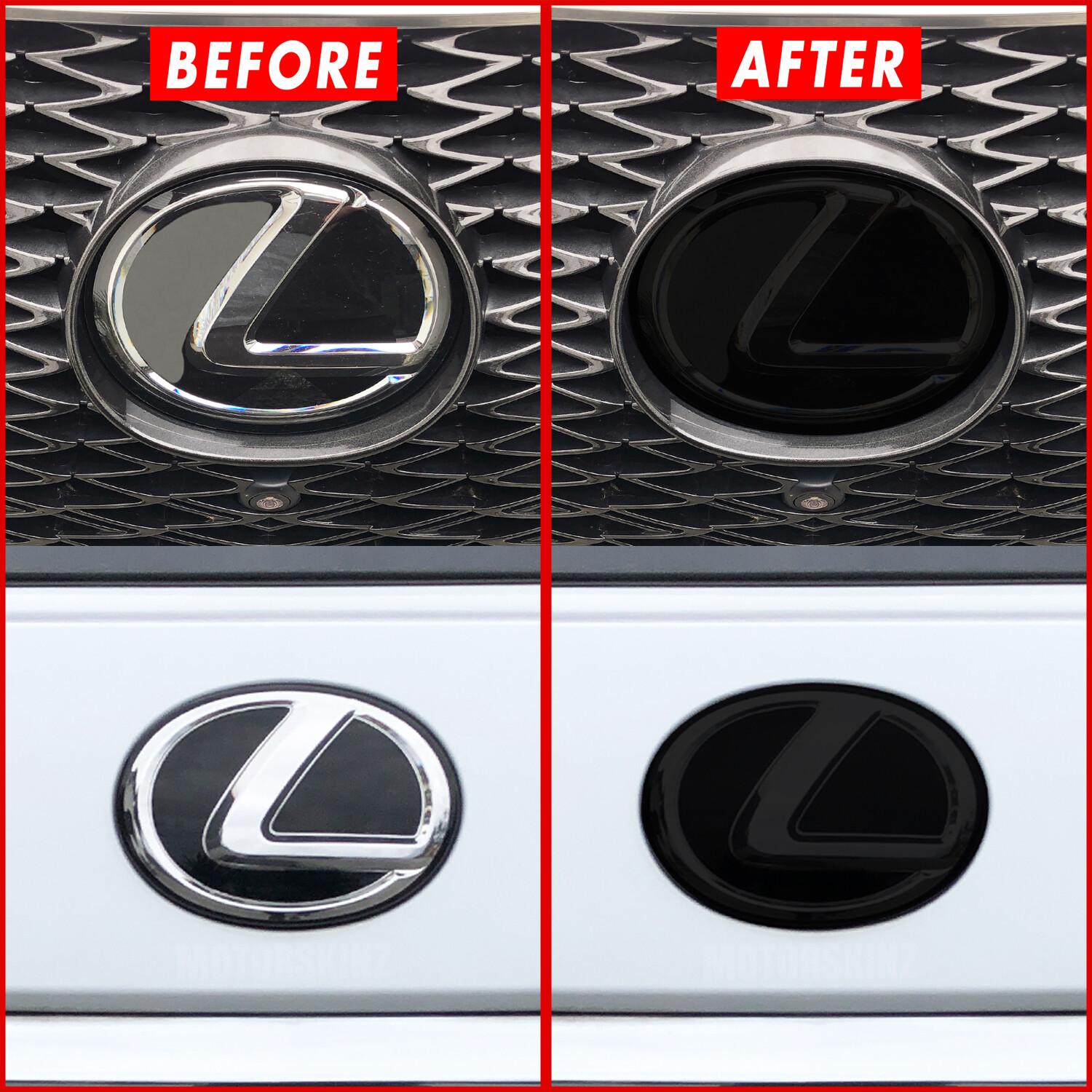 FOR 2016-2022 Lexus RX Front & Rear Emblem SMOKE Precut Vinyl Tint Overlays