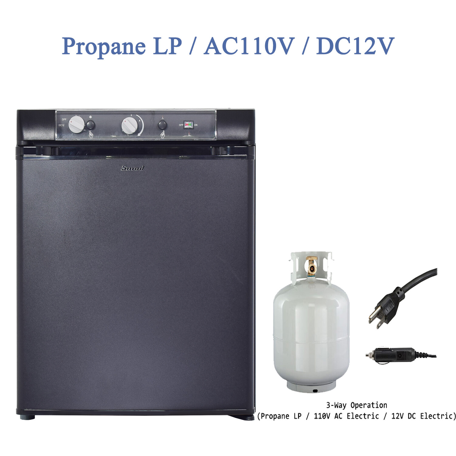 SMAD 3 way 12V/110V/Gas Silent RV Refrigerator Motorhome Camper Cabin Off-grid