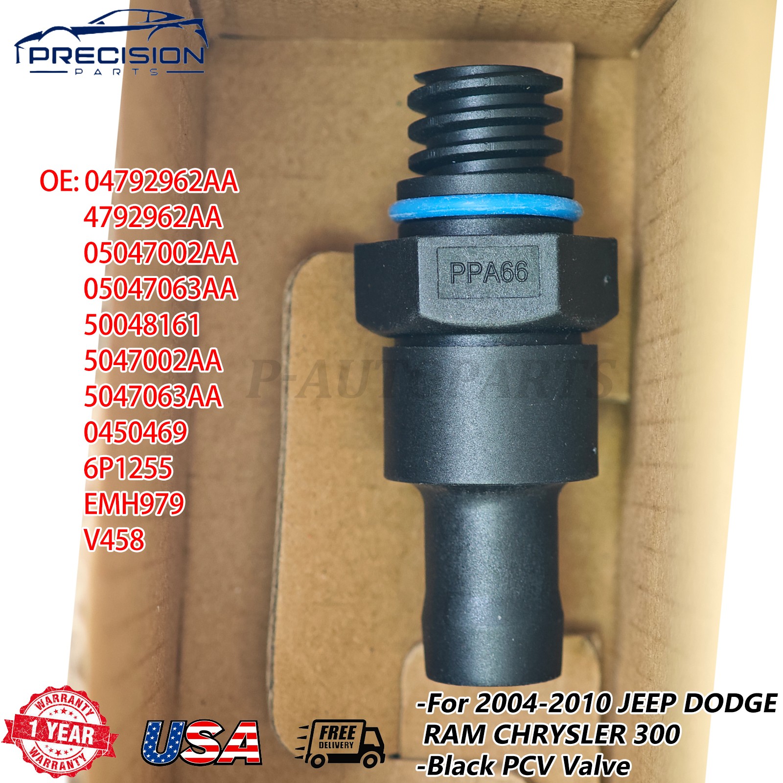NEW Mopar Pcv Valve 05047063AA Fits For 2010-2020 Jeep Dodge Chrysler 2.0L 2.4L